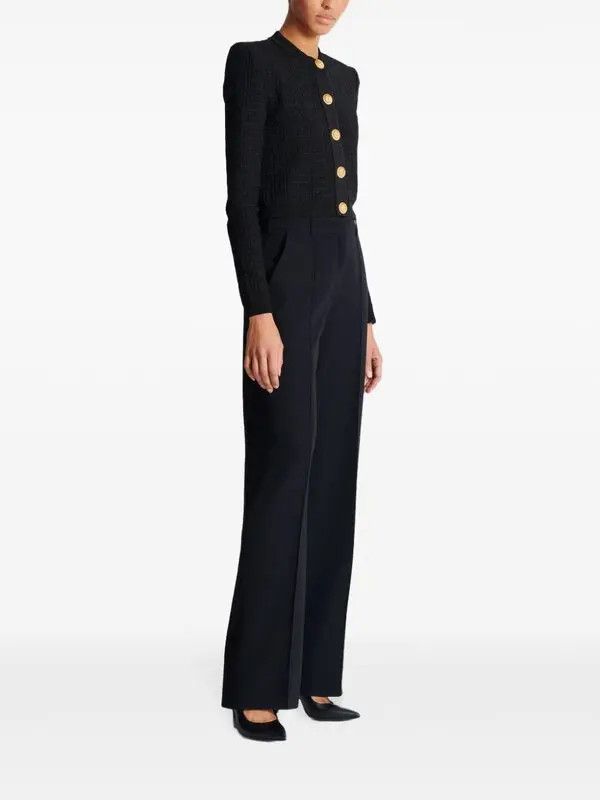 Balmain o1s1wg111225 Labyrinth Knit Cardigan in Black Size M / US 6-8 / IT 42-44 - 3 Thumbnail