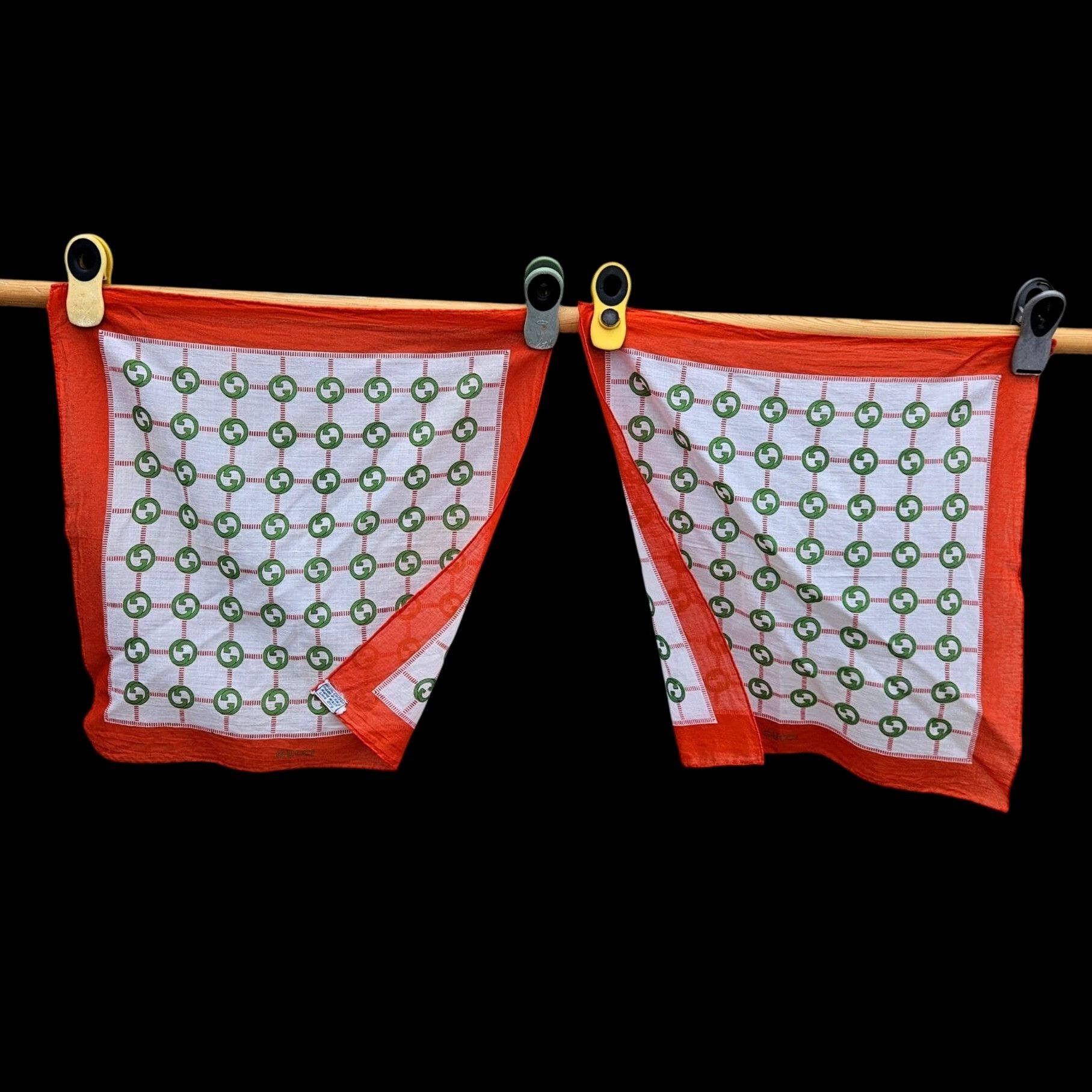 Gucci Vintage Gucci GG Monogram Cotton Handkerchief Scarf Set 2 Size ONE SIZE - 3 Thumbnail
