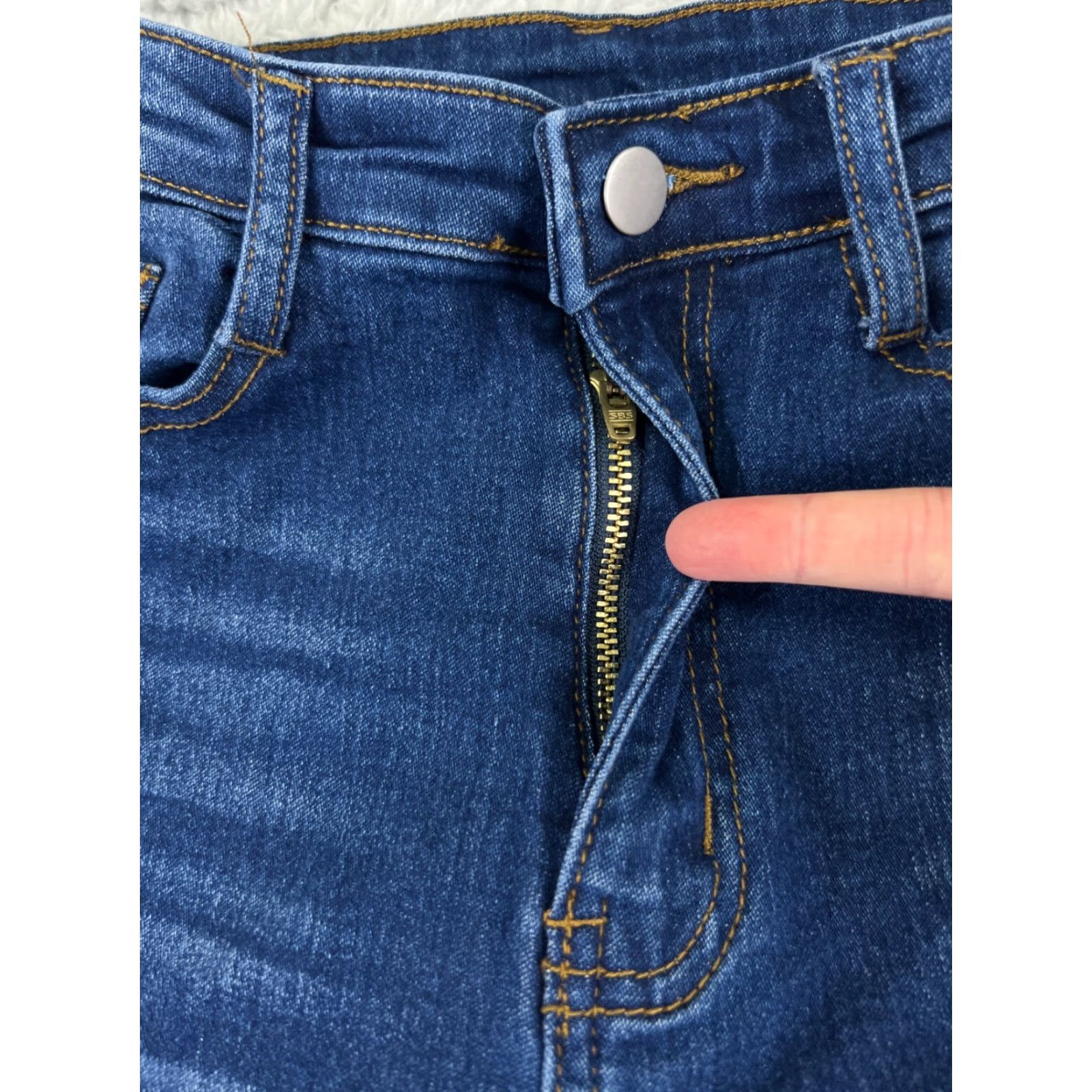 Shein Shein Jeans Womens 27 Blue Denim Flare Distressed Cotton Blend Mid 24x32 Pants Size 27" / US 4 / IT 40 - 5 Thumbnail