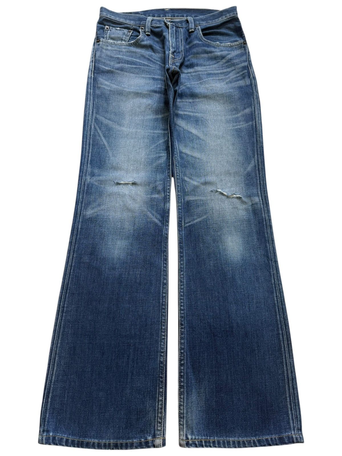 Vintage 90s Levis 507 Faded Wash Distress Flare Jeans