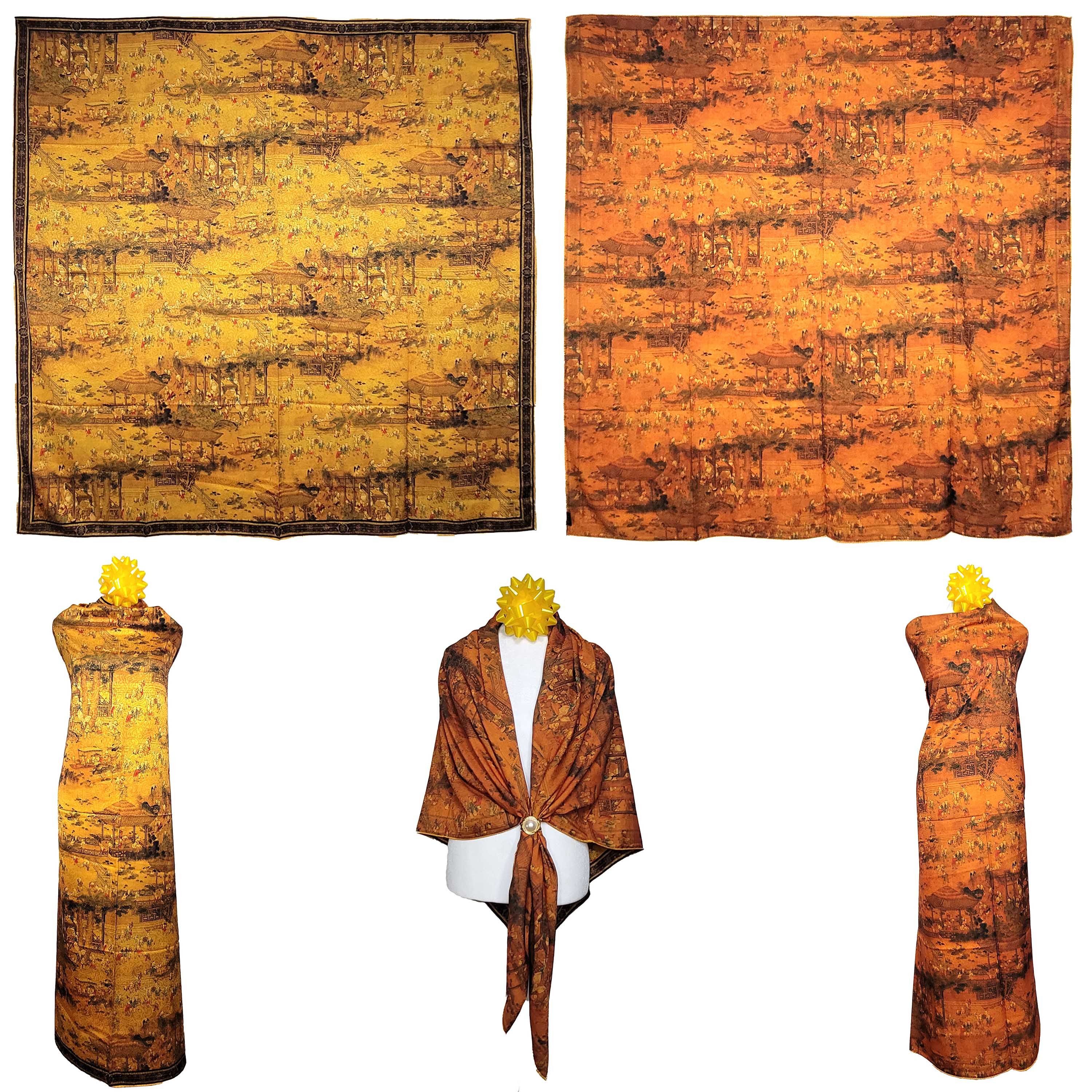 Other NWT Double Sided Silk Scarf 52"x52" Large Square Wrap 3222 Size ONE SIZE - 1 Thumbnail