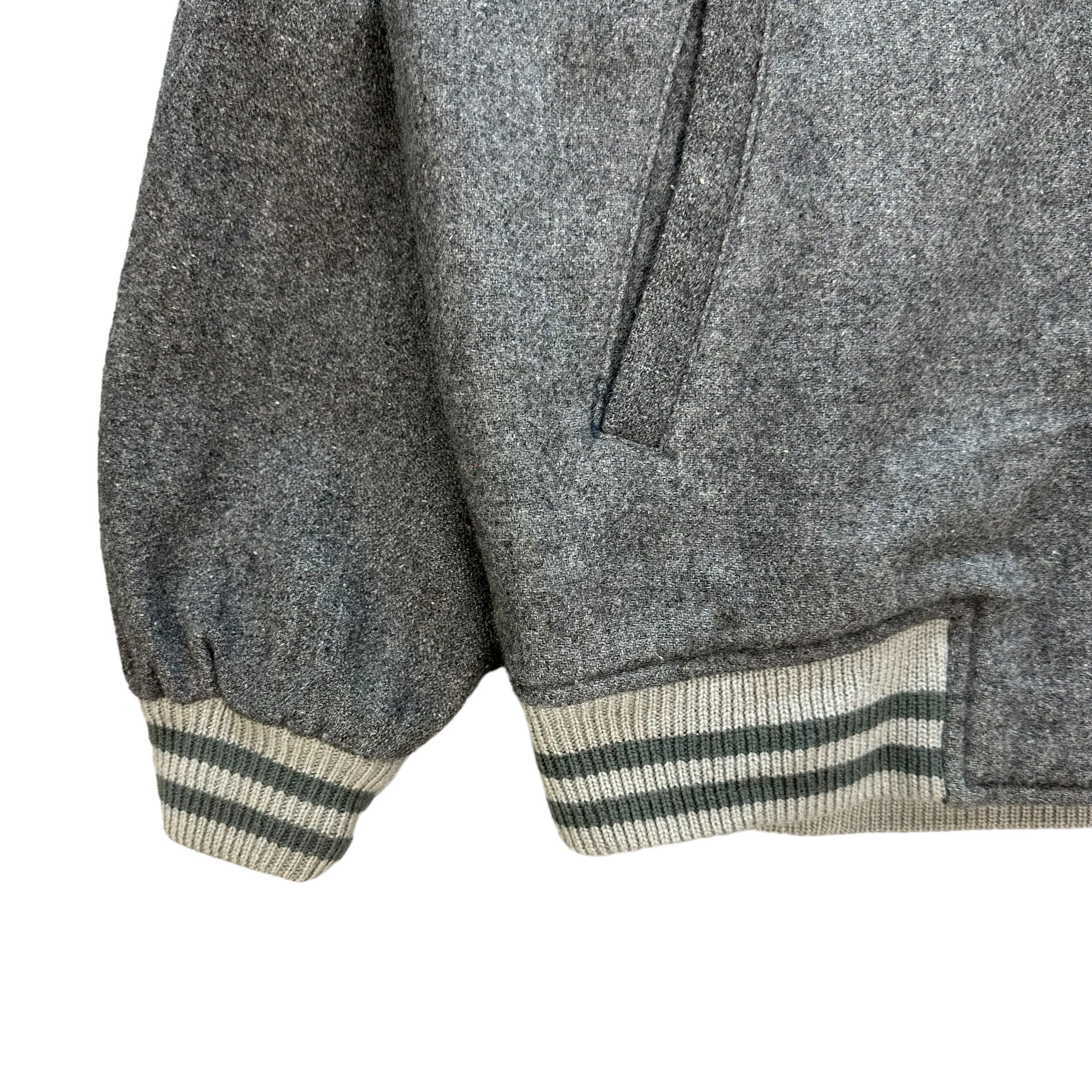 GOODDAY Gray Wool Varsity Jacket #A21-0490