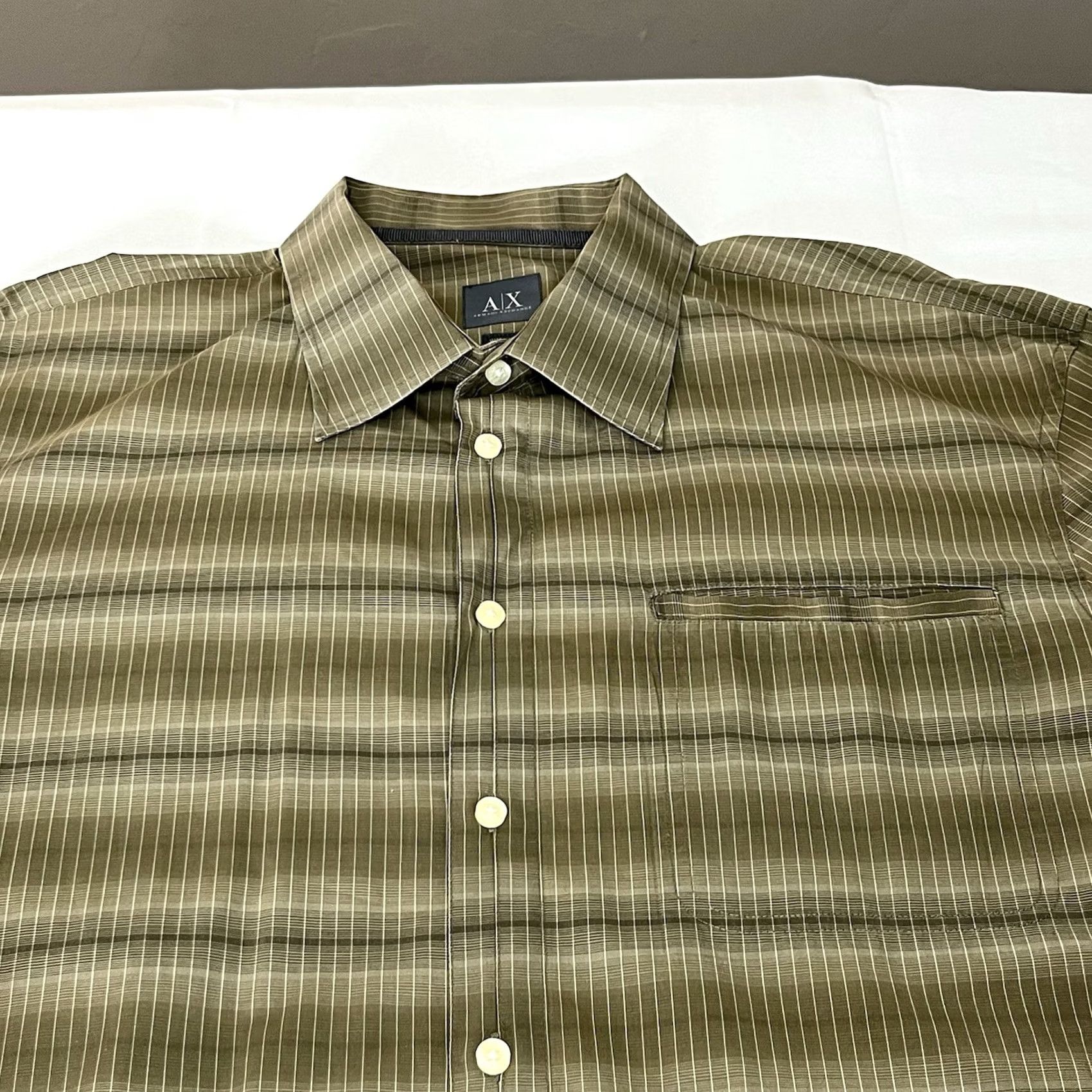 Armani Exchange Armani Exchange Shirt Men 2XL Brown Striped Long Sleeve Button-Up Mens Regular Size Type Button-Up Deco TooSful? Size US XXL / EU 58 / 5 - 2 Thumbnail