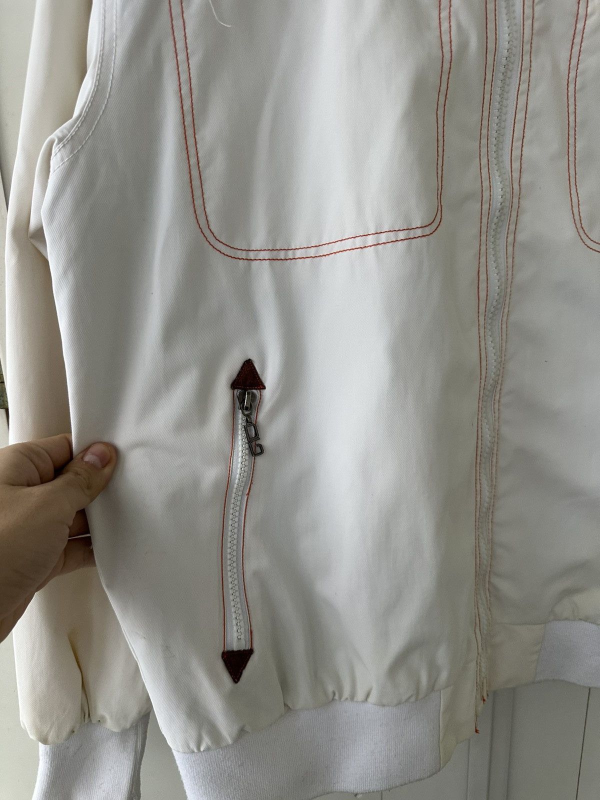 Dolce & Gabbana × Vintage Vintage Dolce Gabbana Nylon White Jacket Y2K Fit Size US L / EU 52-54 / 3 - 13 Thumbnail