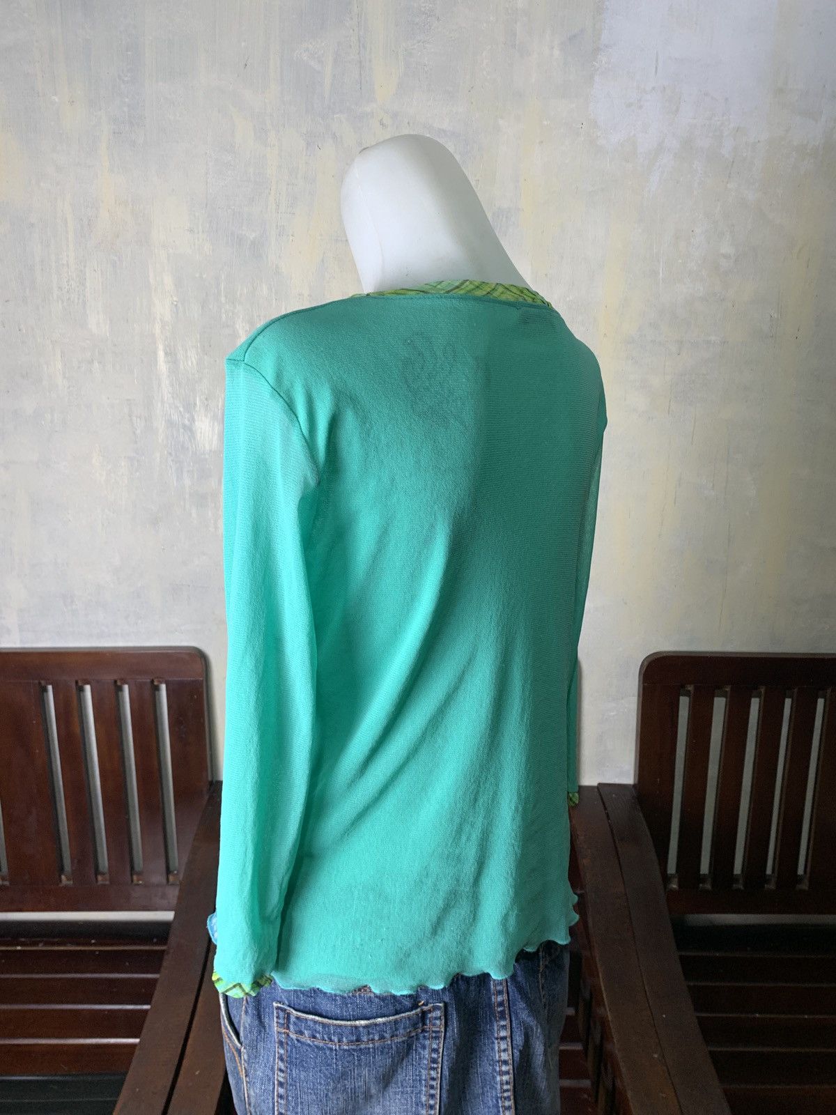 Other Ottimo Braccio Italy Psychedelic Sequin Flower Mesh Top Size L / US 10 / IT 46 - 3 Thumbnail