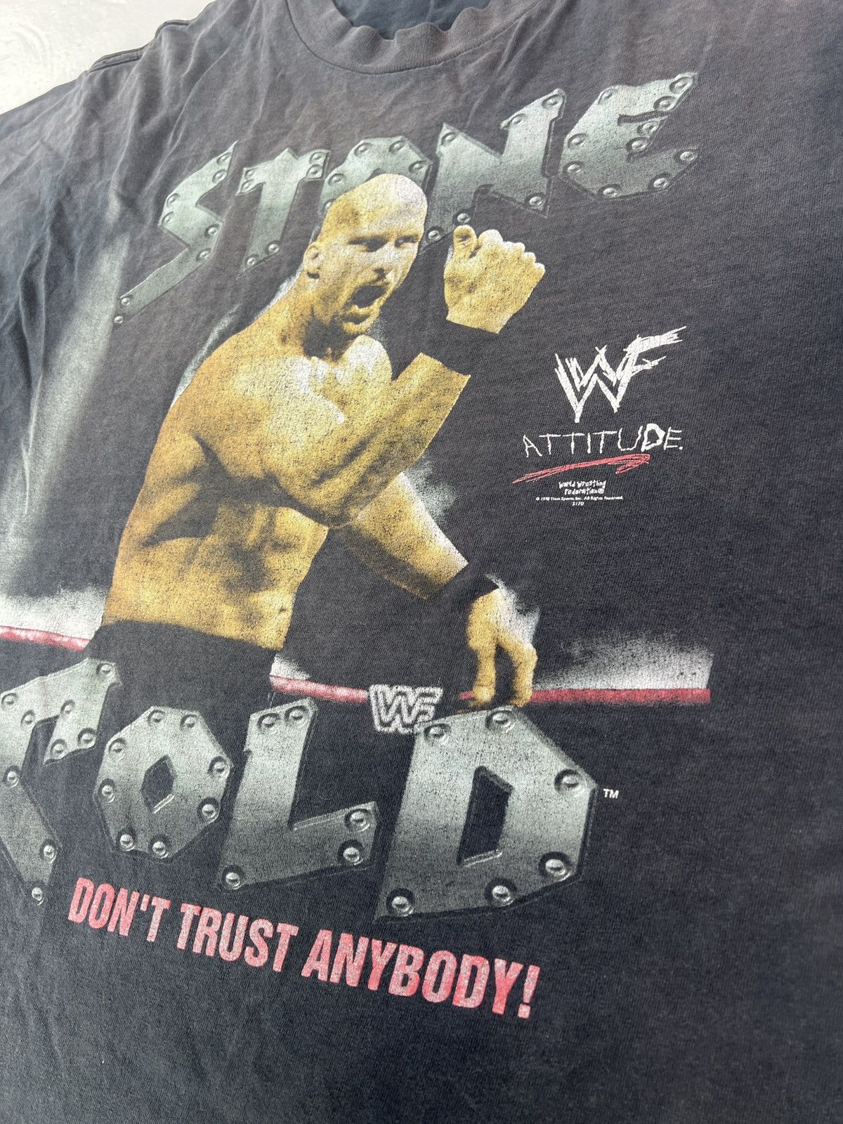 Vintage × WWE 90’s stone cold wwe faded t shirt Size US L / EU 52-54 / 3 - 4 Thumbnail