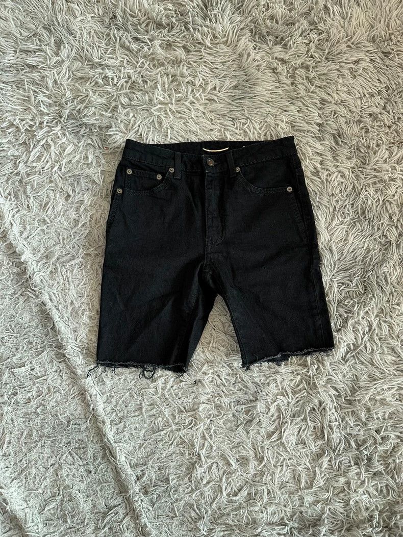 Saint Laurent Paris Saint Laurent Distressed Denim Shorts - dmc Size US 26 / EU 42 - 1 Thumbnail