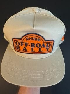 Rhude Rhude Off-Road Rally Trucker Hat Orange/Beige Size ONE SIZE - 1 Thumbnail