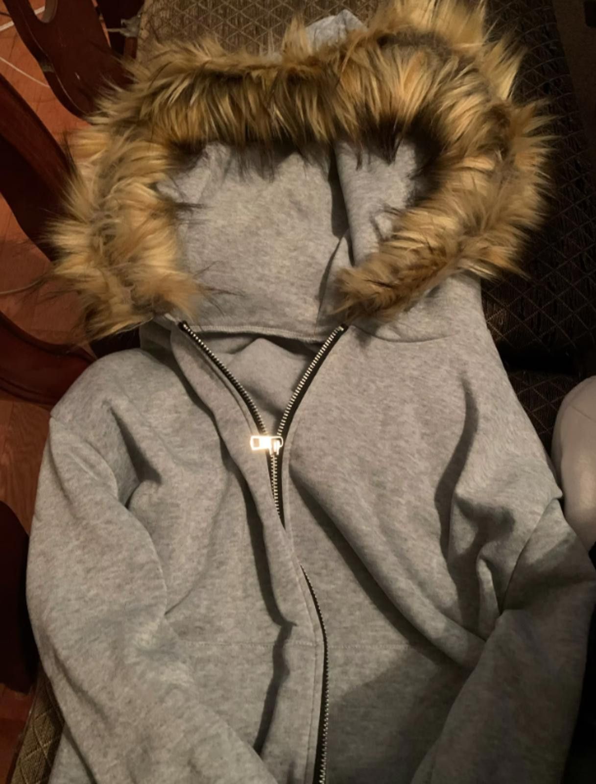 Faux Fur Lined Zip Up Hooded Sweatshirt | Supreme 22fw