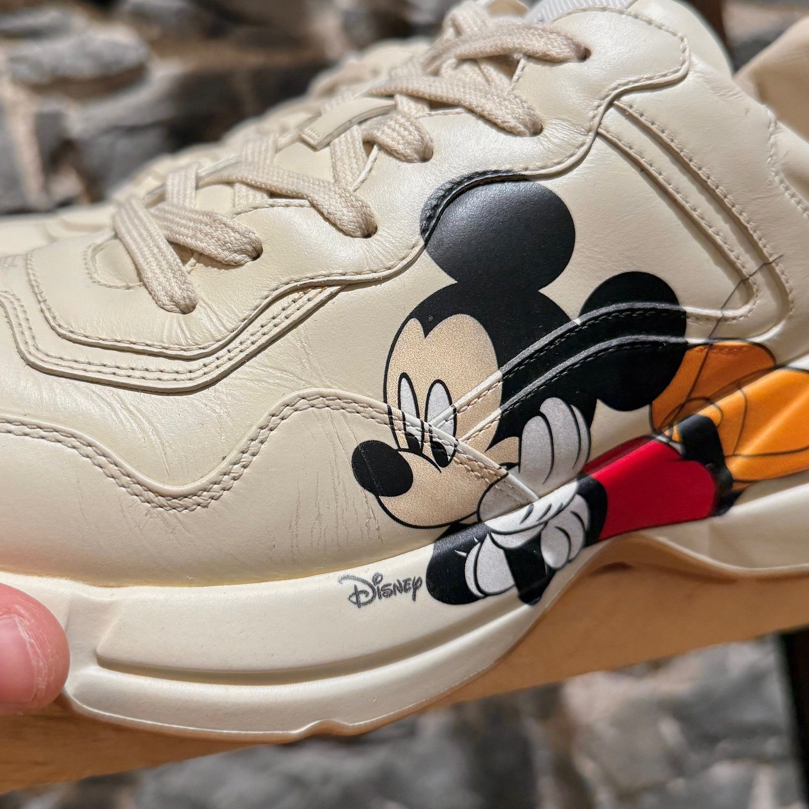 Disney × Gucci Gucci X Disney Rhyton Ivory Chunky Sneakers - 8.5 UK Size US 9.5 / EU 42-43 - 8 Thumbnail