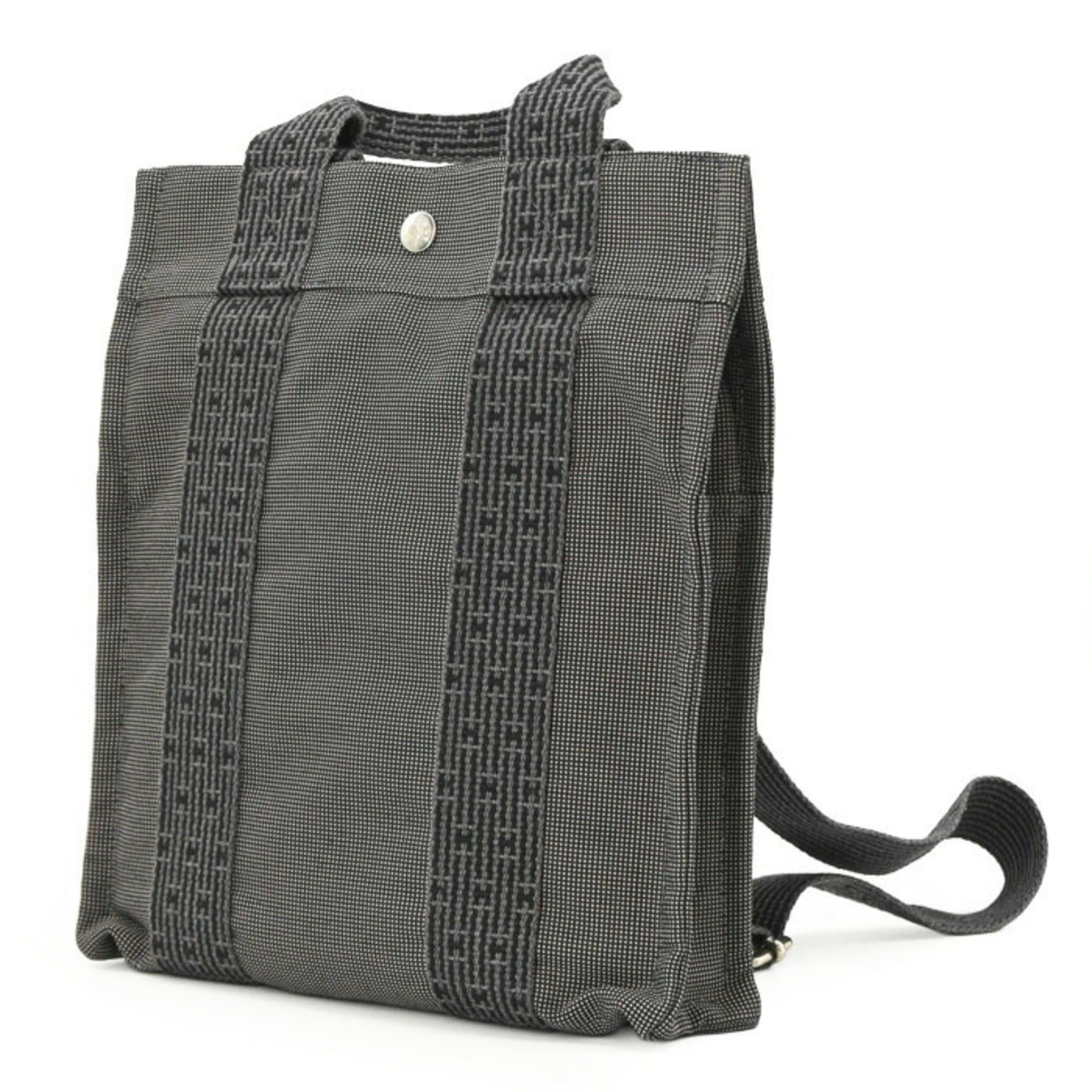 Hermes Hermes Herline Ad PM Canvas Tote Bag Backpack for Men and Women, Gray/Black Size ONE SIZE - 1 Thumbnail