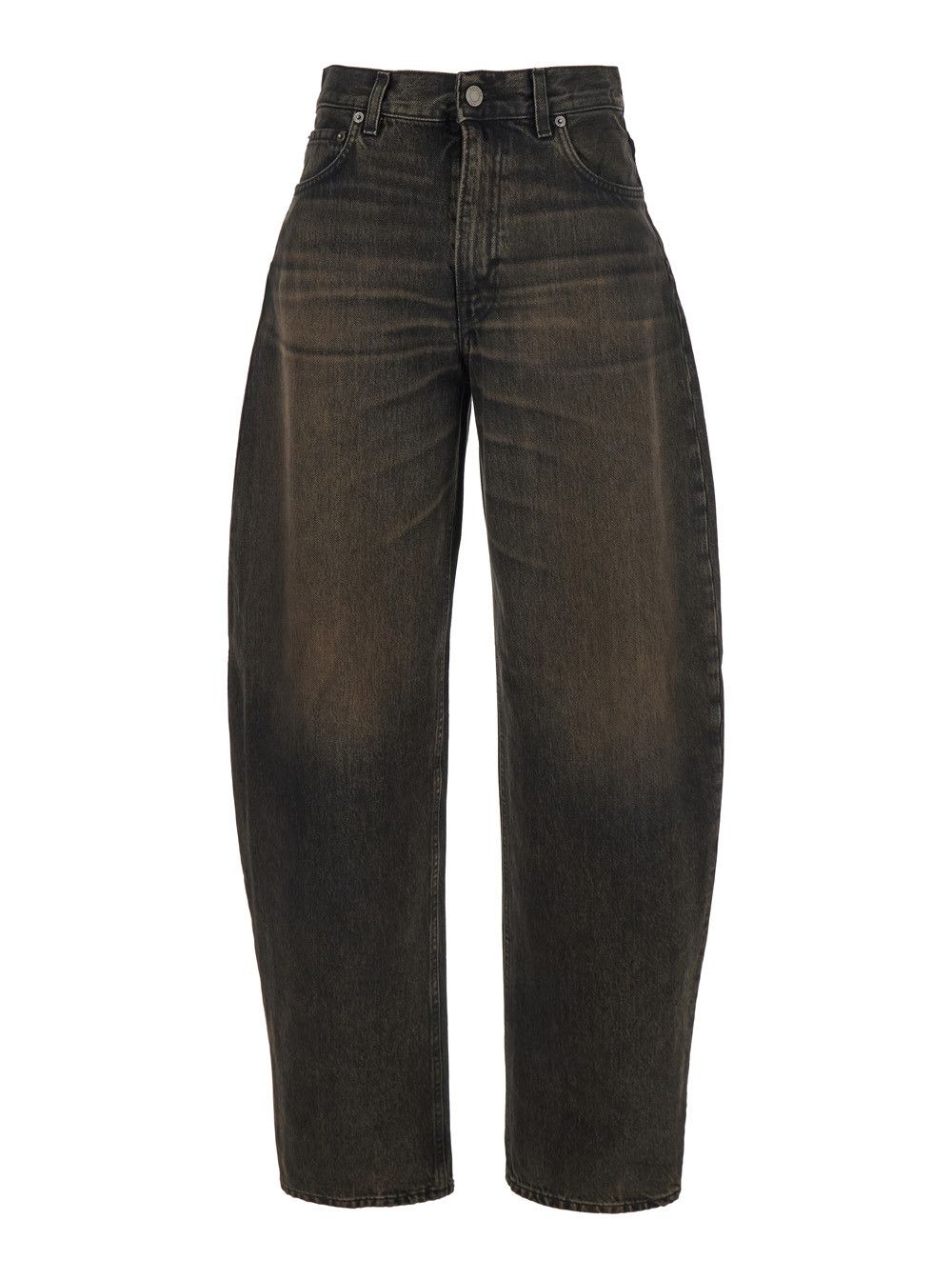 Haikure 'Bibi' Brown Jeans with Logo Patch on the Rear and Tapered Leg in Denim Woman Size 26" / US 2 / IT 38 - 1 Thumbnail