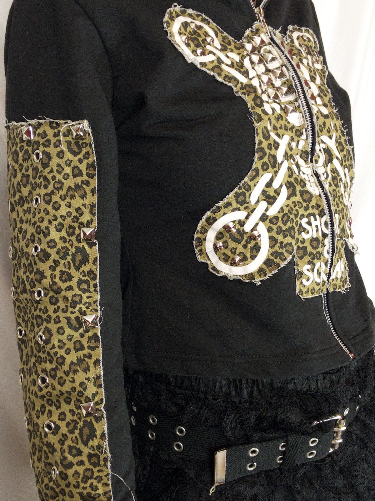 Japanese Brand XS PUNK zip cropped leo hoodie Size S / US 4 / IT 40 - 7 Thumbnail