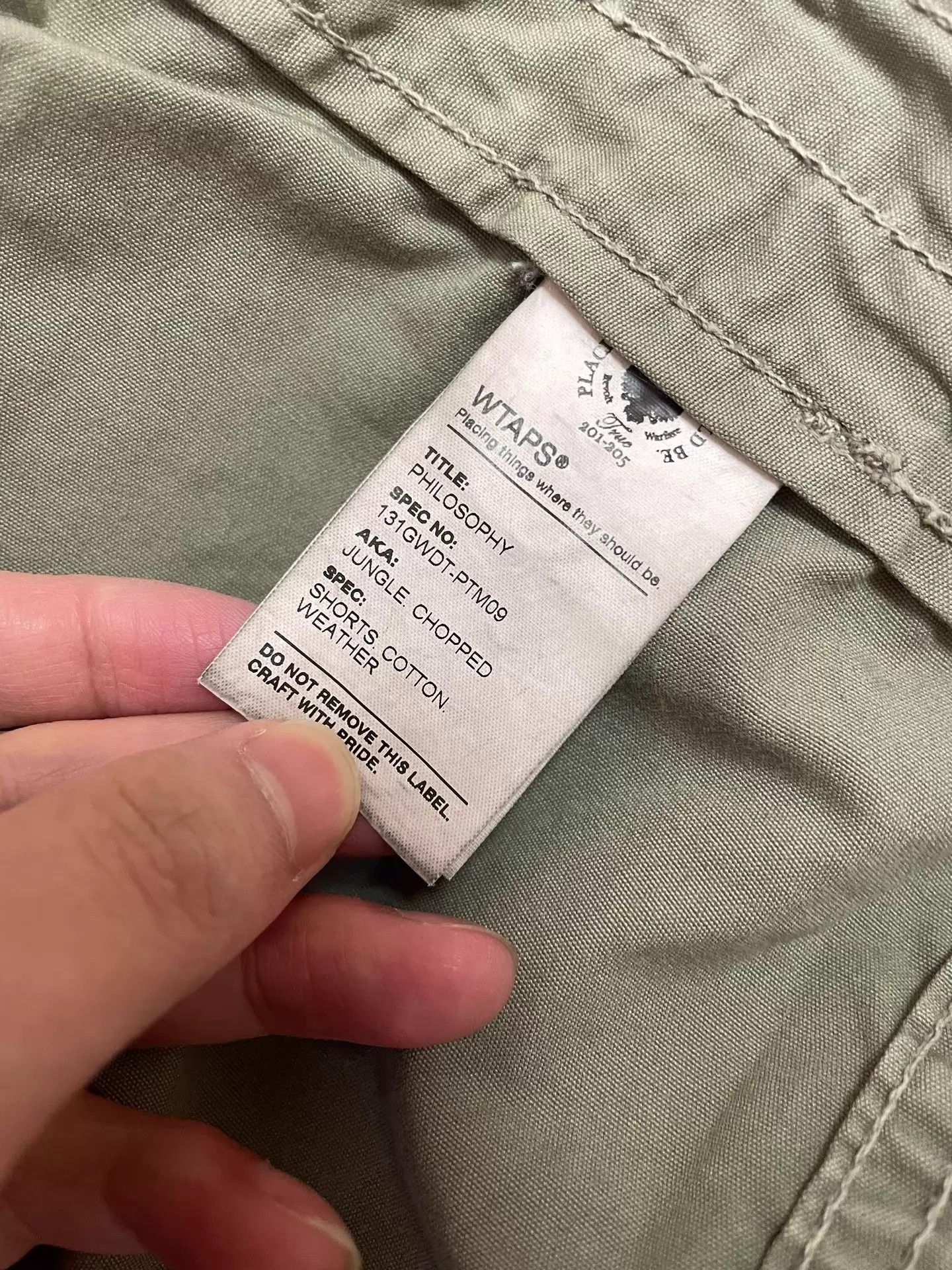 Wtaps WTAPS 13SS JUNGLE CHOPPED Wax Dyed Washed Olive 7/8 Short Size US 29 - 8 Thumbnail