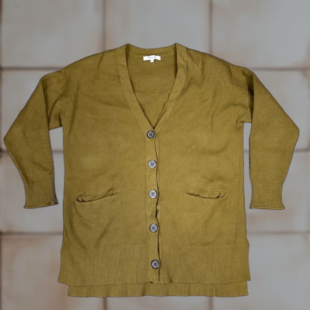 Madewell Madewell Cardigan Sweater Olive Green Cotton Knit Miller Women M Size Size M / US 6-8 / IT 42-44 - 1 Thumbnail