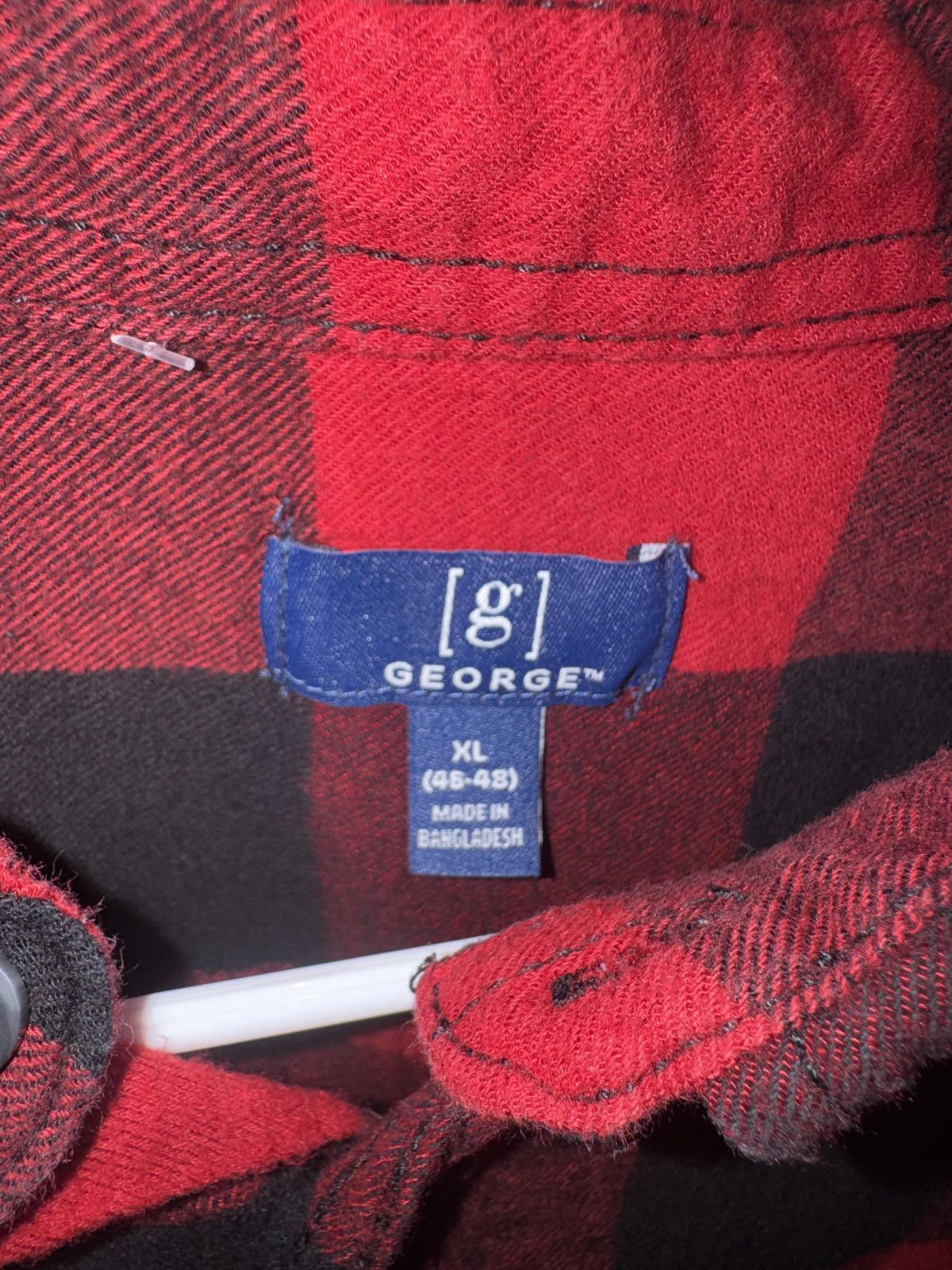 George George XL Red and Black Buffalo Plaid Flannel Shirt Size US XL / EU 56 / 4 - 2 Thumbnail