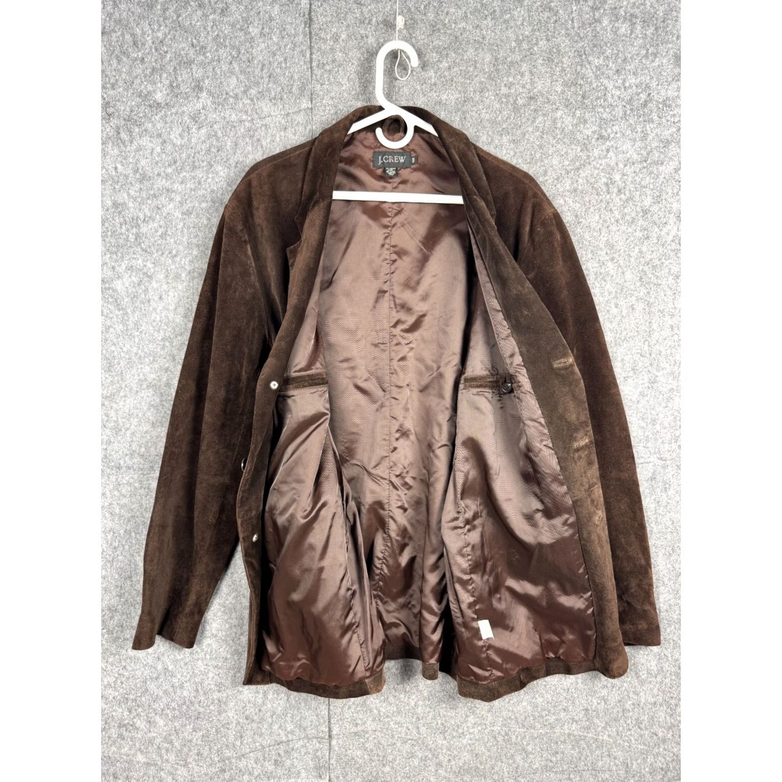 J.Crew J.CREW Brown Leather Suede Jacket Men's 42R Heavy Chore Coat Pockets Size US L / EU 52-54 / 3 - 5 Thumbnail