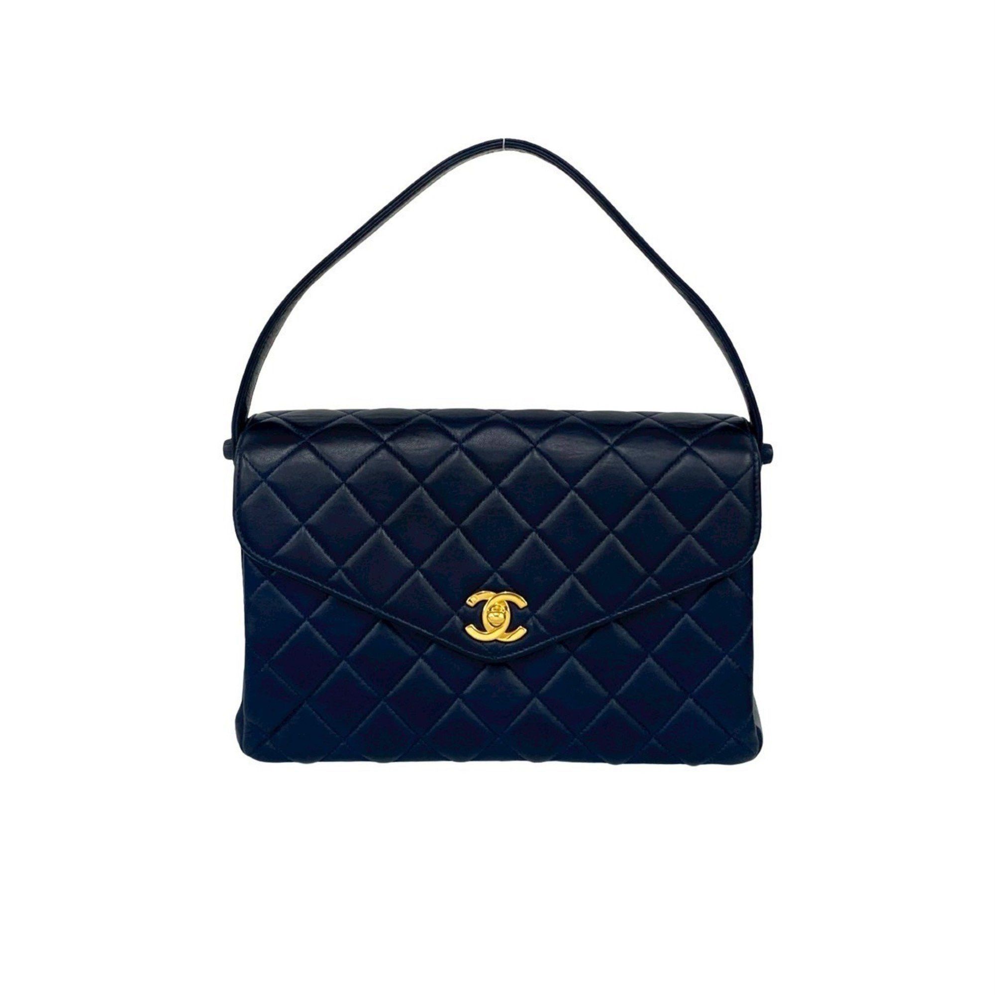 Chanel CHANEL Matelasse Coco Mark Lambskin Double-Face Leather Handbag, Navy, 38984 Size ONE SIZE - 1 Thumbnail