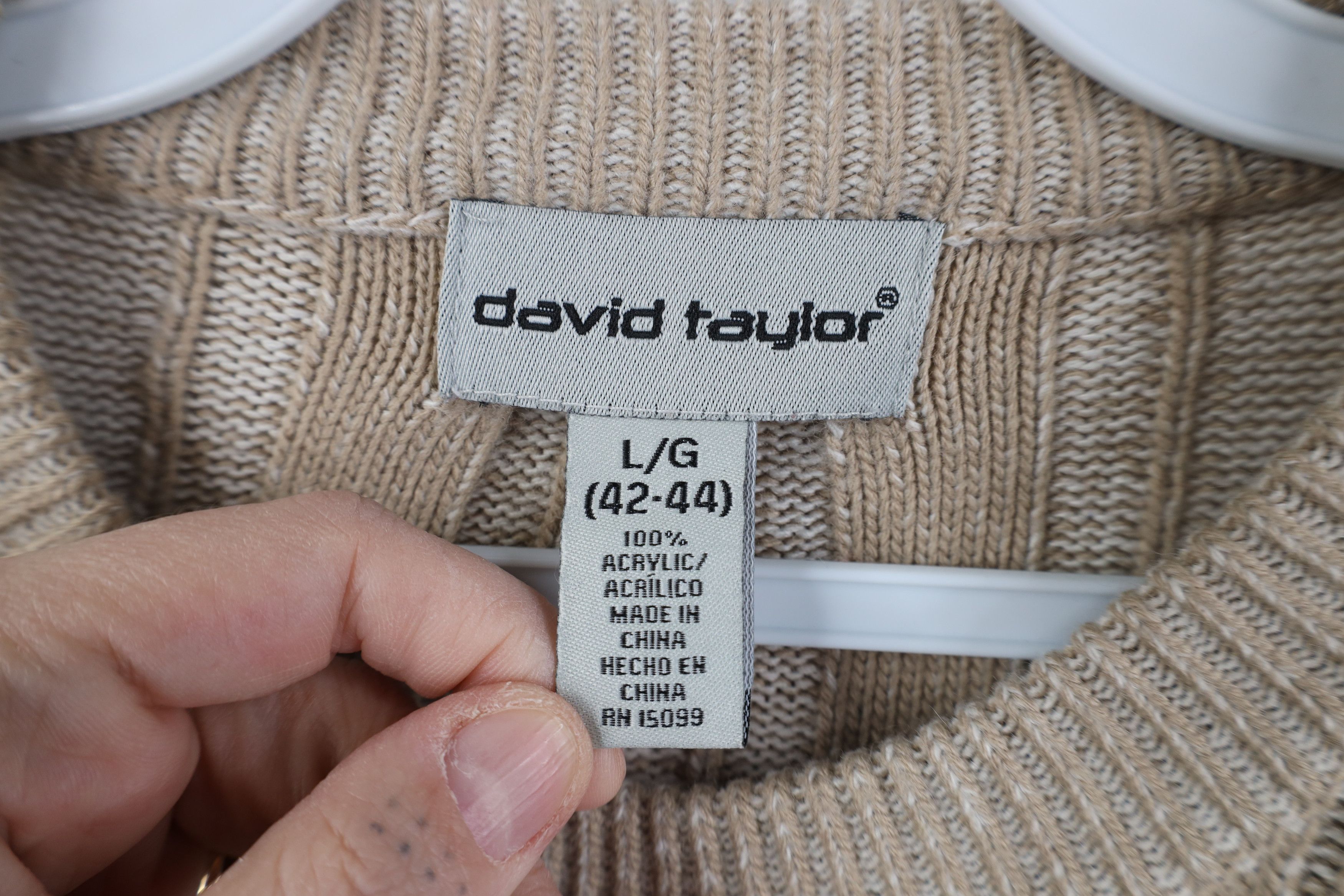 Vintage Vintage 90s Streetwear Ribbed Cable Knit Crewneck Sweater Size US L / EU 52-54 / 3 - 8 Thumbnail