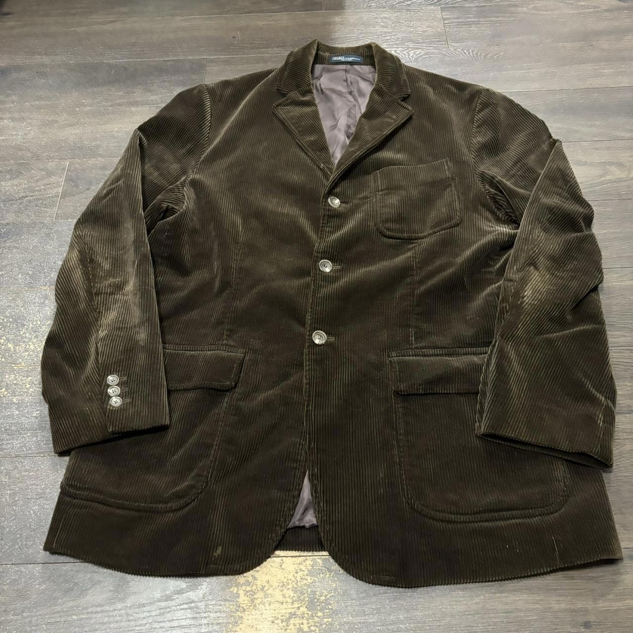Polo Ralph Lauren Vintage Polo Ralph Lauren Brown Corduroy Blazer 90s Large Size 42R - 1 Thumbnail