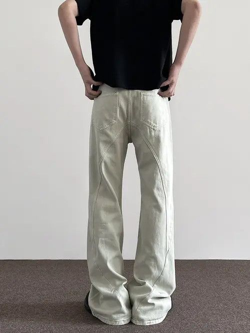VIBE White Stacked Denim Jeans, Flared Baggy Jeans Size US 30 / EU 46 - 5 Thumbnail