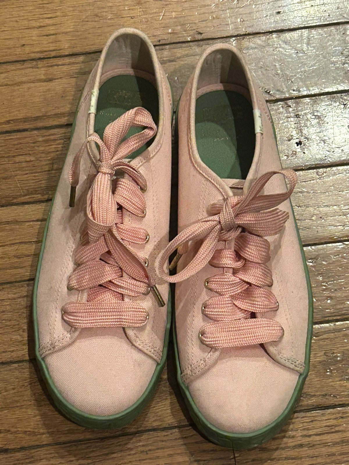 Kate Spade Keds X Kate Spade Pink & Green Sneakers Size US 8.5 / IT 38.5 - 1 Thumbnail