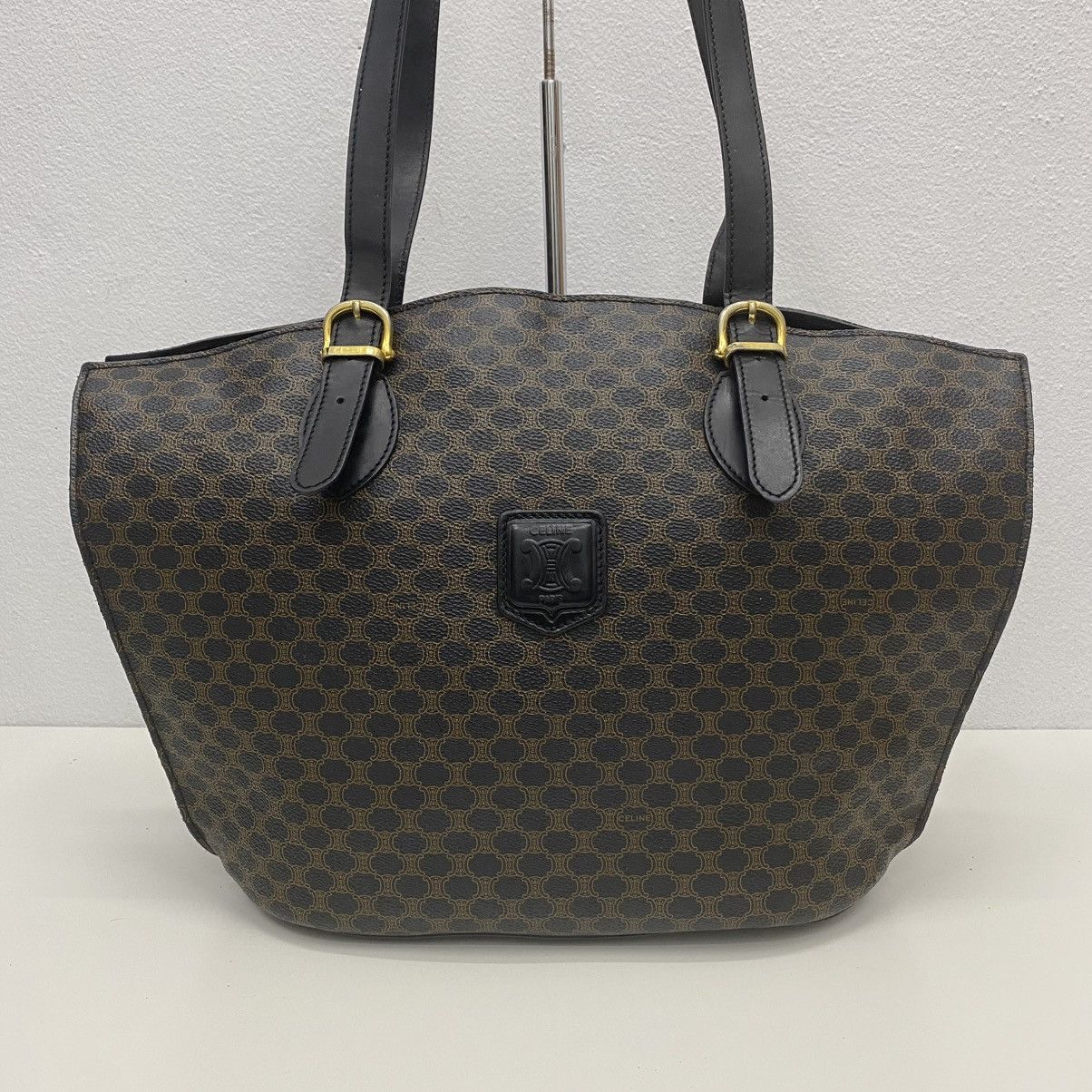 Celine ‼️LASTDROP‼️ VINTAGE CELINE MACADAM SHOULDER BAG BLACK CLOTH Size ONE SIZE - 3 Thumbnail