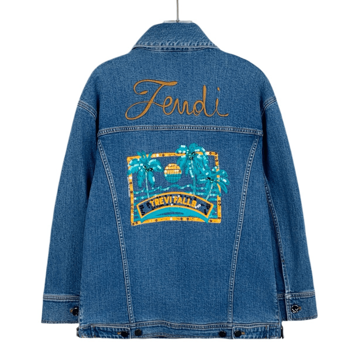 Fendi J14957 Fendi Womens Blue Denim Jacket Size M / US 6-8 / IT 42-44 - 2 Thumbnail