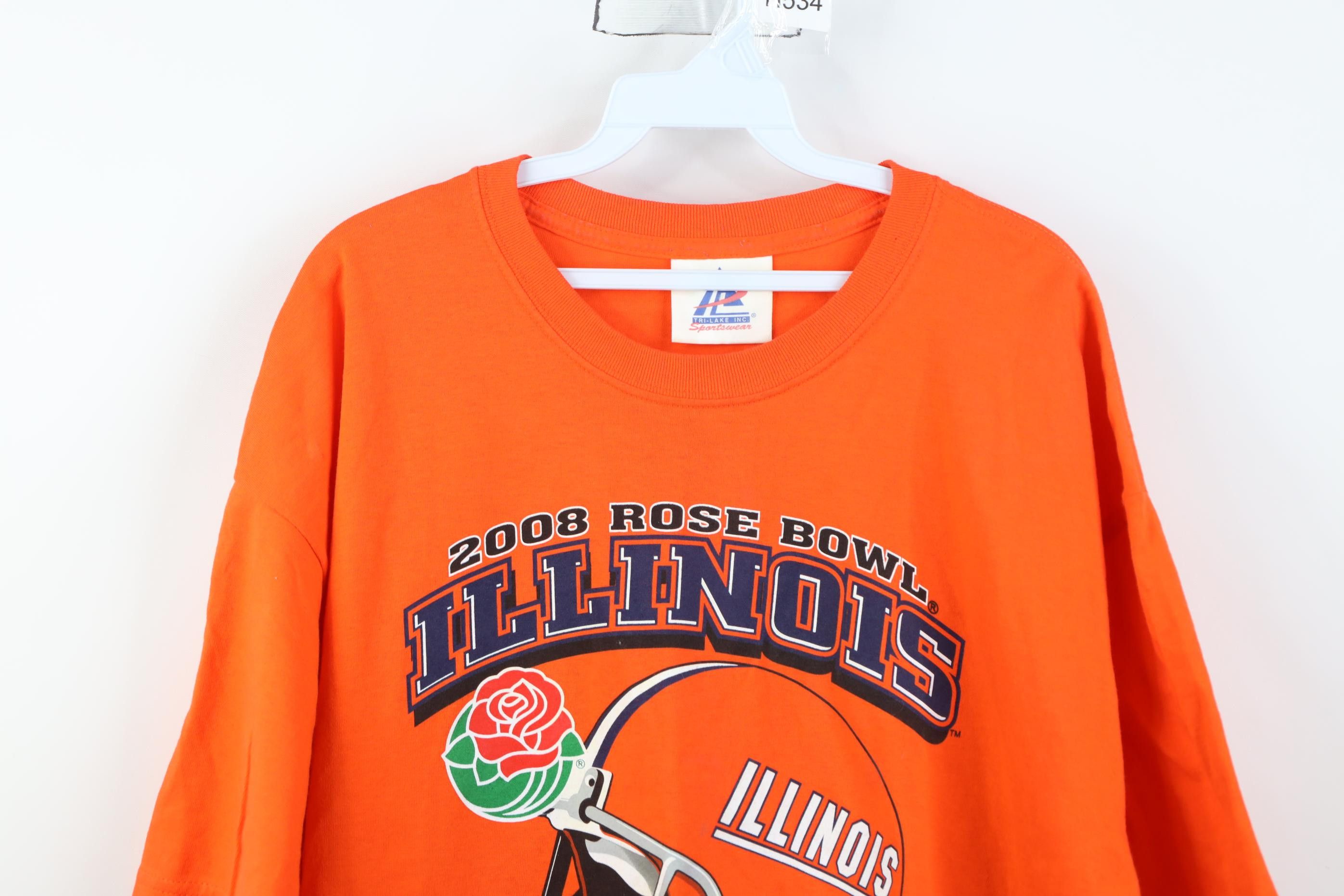 Vintage Vintage Y2K 2008 Rose Bowl University of Illinois T-Shirt Size US XL / EU 56 / 4 - 2 Thumbnail