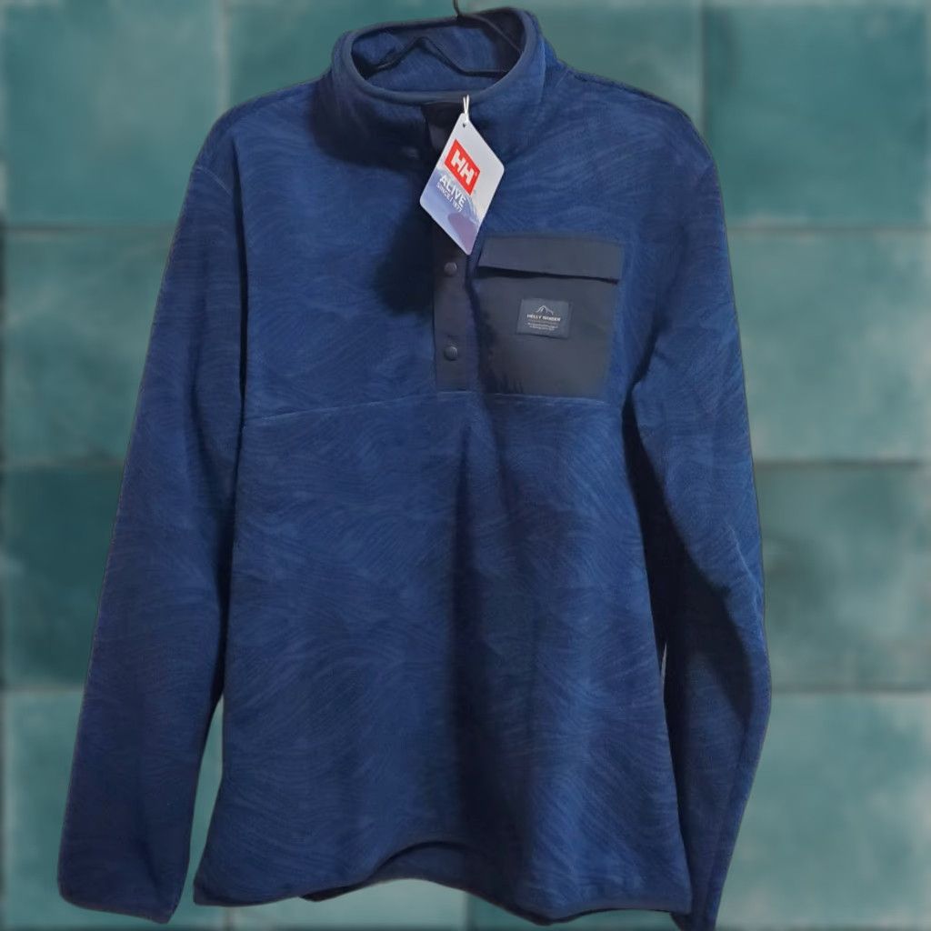 Helly Hansen Helly Hansen Maridalen Fleece Jacket Men L Blue Ocean Wave AOP 1/4 Snap Pullover Size US L / EU 52-54 / 3 - 1 Thumbnail