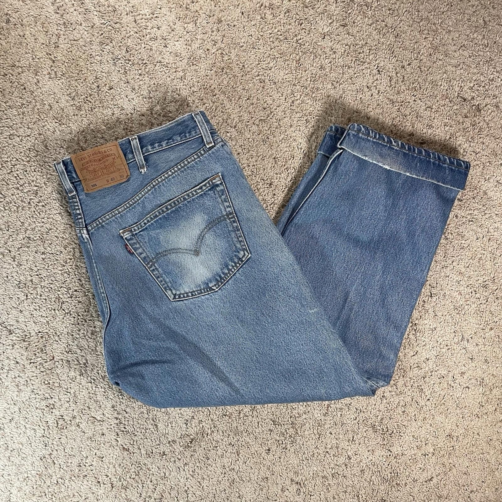 Levi's Vintage Levi's 501 Mens 40x30 ButtonFly Jeans Y2K Light Wash Size US 40 / EU 56 - 1 Thumbnail
