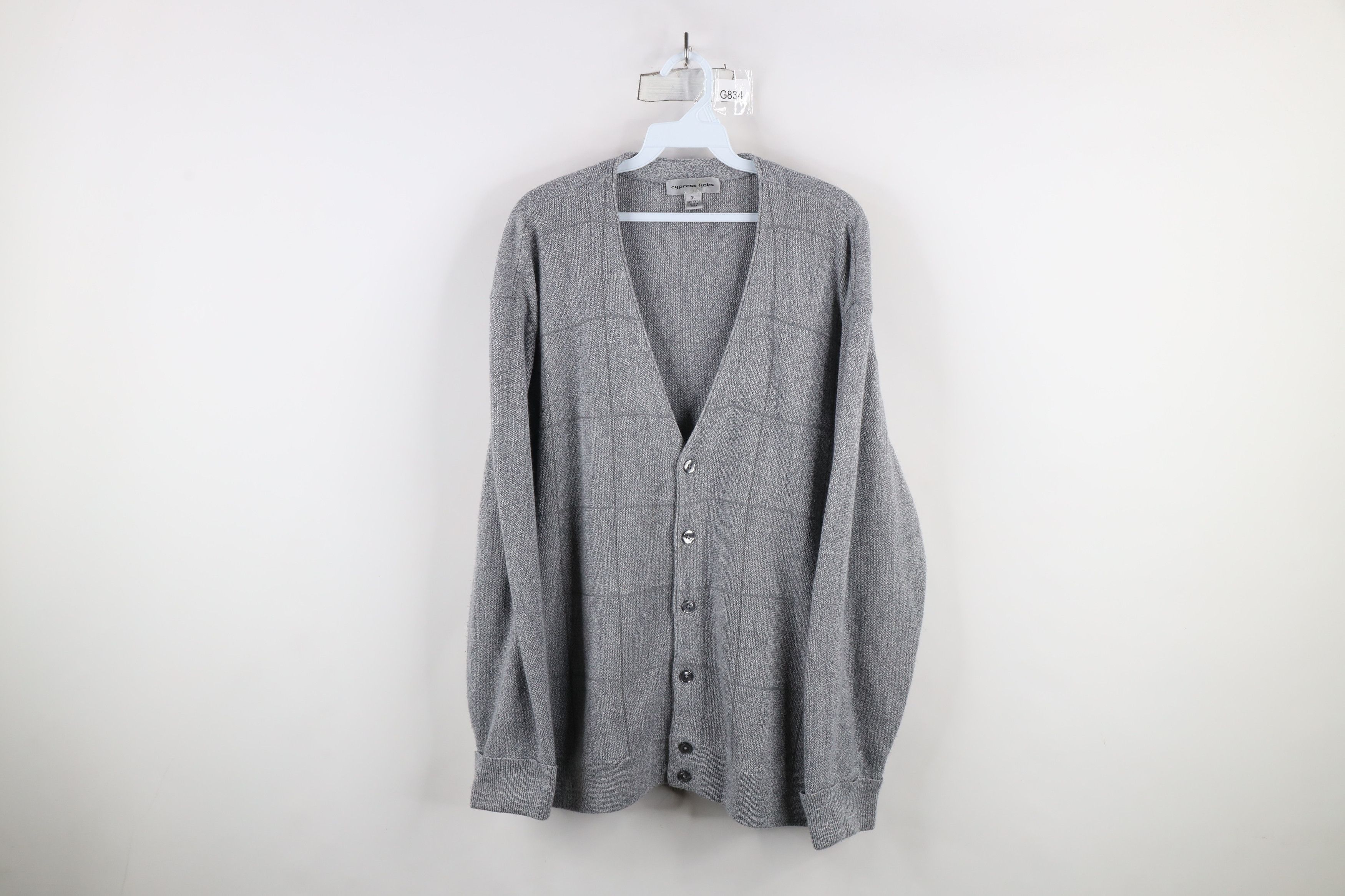 Vintage Vintage 90s Streetwear Knit Button Cardigan Sweater Gray Size US XL / EU 56 / 4 - 1 Thumbnail