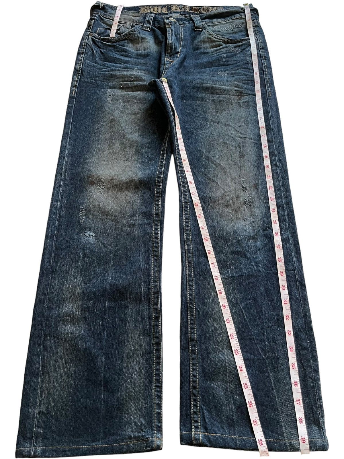 Japanese Brand Vintage Buckaroo Indigo Mud Wash Mudmax Loose Jeans Size US 32 / EU 48 - 12 Thumbnail