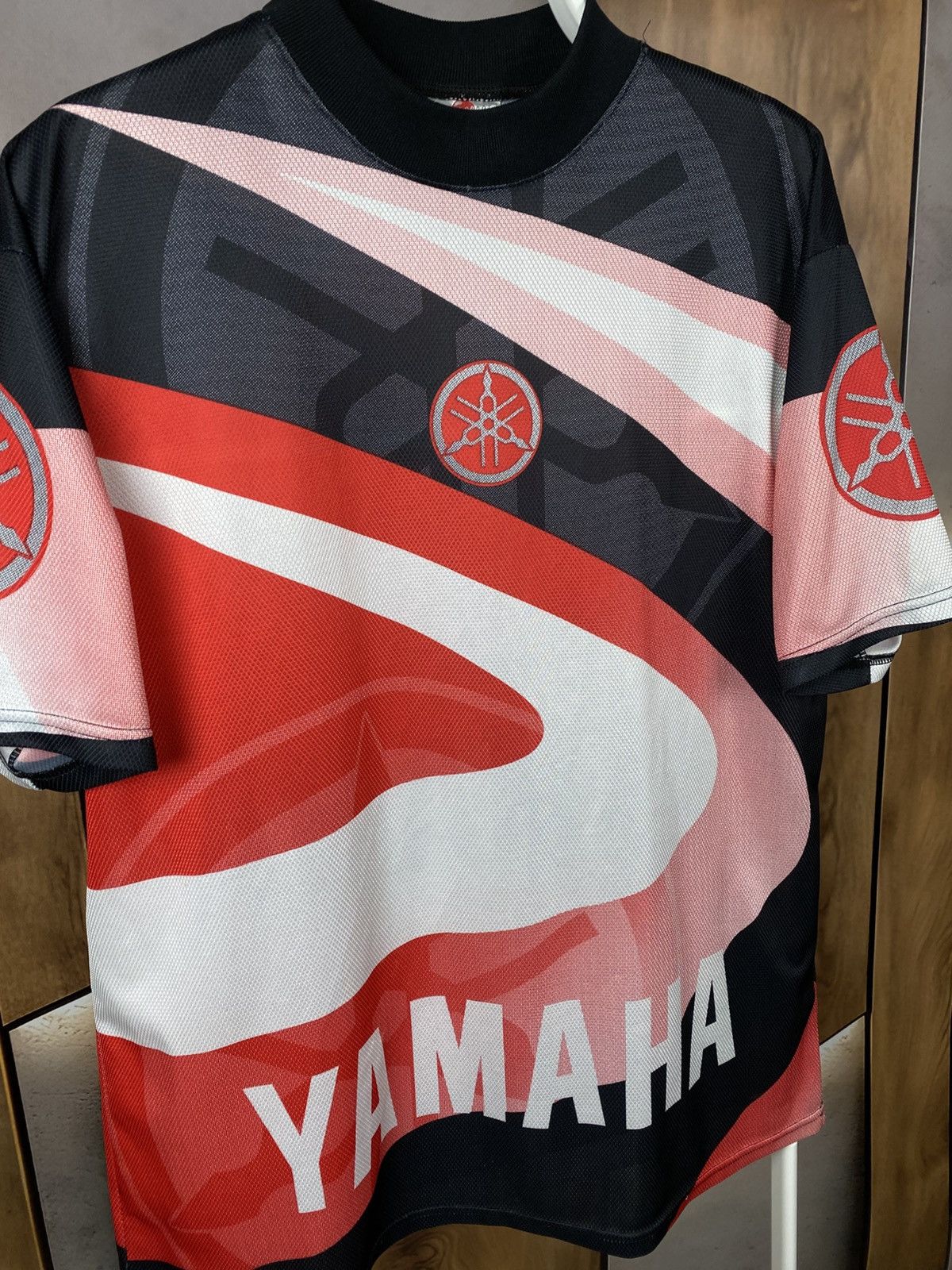 Yamaha 🏁Vintage 90s T-Shirt Yamaha Big Logo Overprint Racing Tee🏁 Size US L / EU 52-54 / 3 - 4 Thumbnail