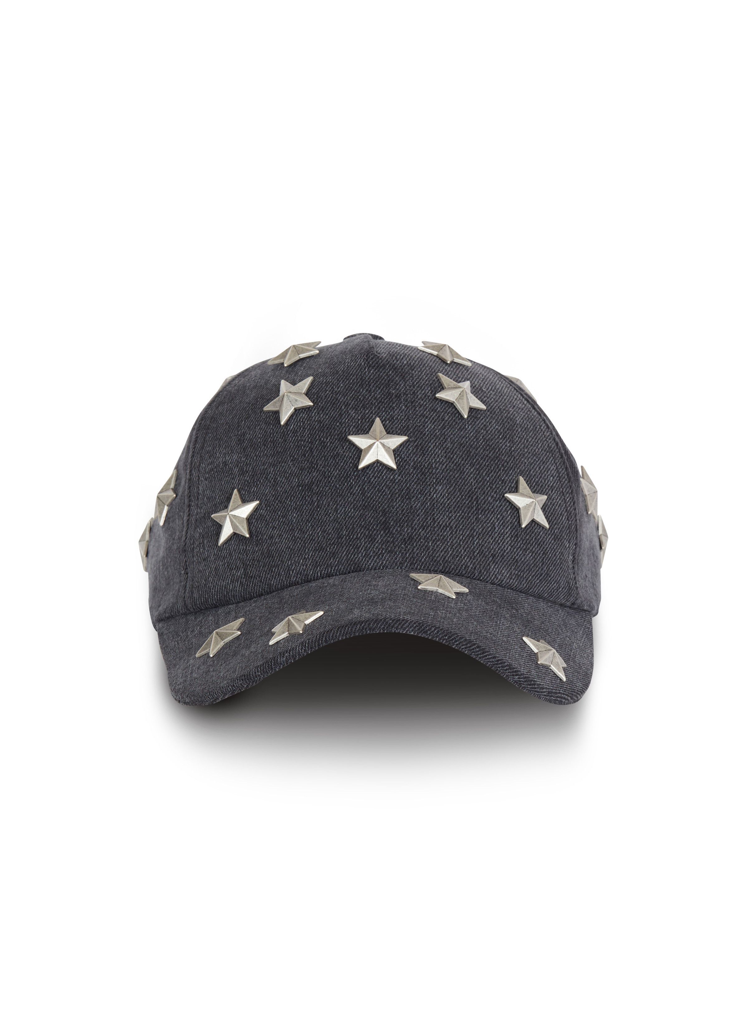 Balmain o1s1wg111025 Size: OS/Star Studded Denim Cap in Grey Size ONE SIZE - 1 Thumbnail