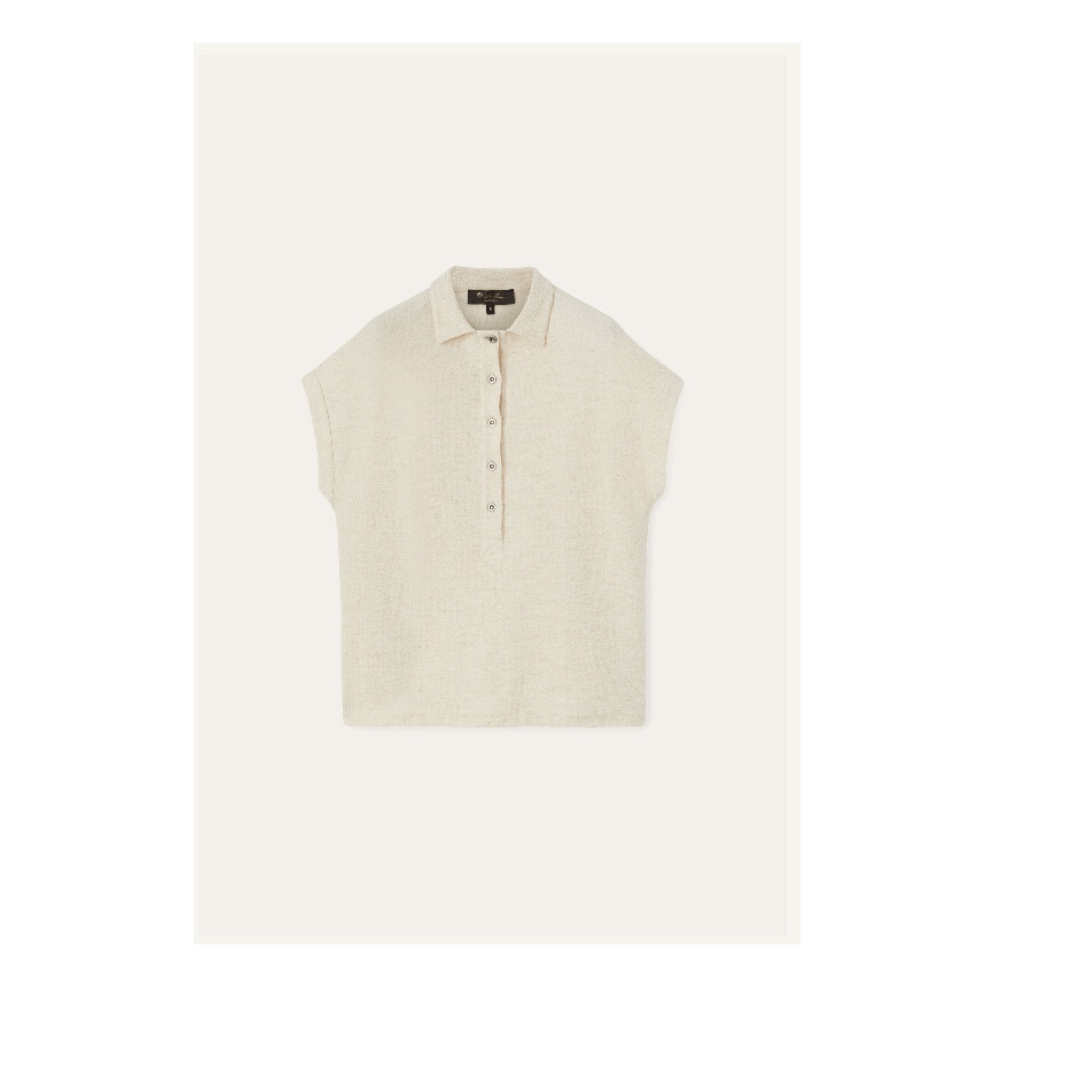Loro Piana o1srvl11e1224 Tacna Polo Shirt in Ivory Size XS / US 0-2 / IT 36-38 - 1 Thumbnail