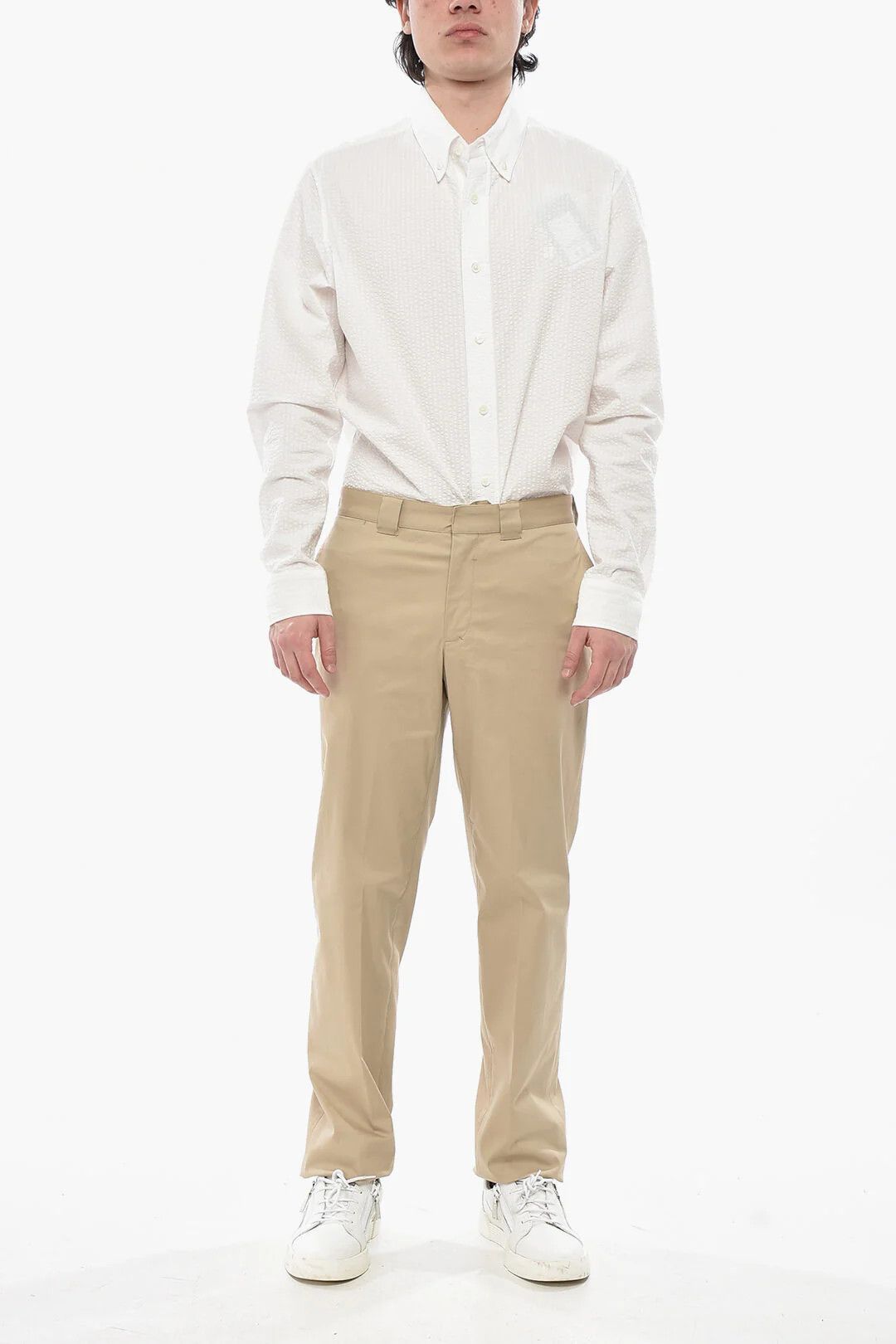 Givenchy og1mm0326 Textured Cotton Button-Down Shirt in White Size US M / EU 48-50 / 2 - 4 Thumbnail