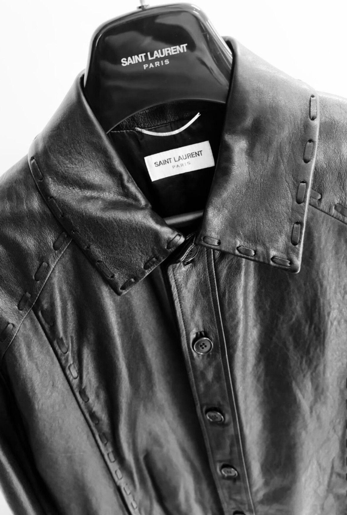 Saint Laurent Paris Saint Laurent Paris 2018SS Lambskin Leather Lapel Jacket Size US M / EU 48-50 / 2 - 4 Thumbnail