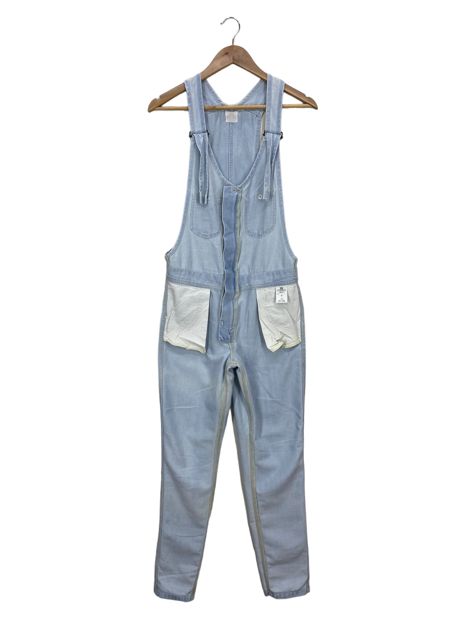 Lee × Vintage Lee Carpenter Bib Overalls Light Wash Jeans Size US 32 / EU 48 - 11 Thumbnail