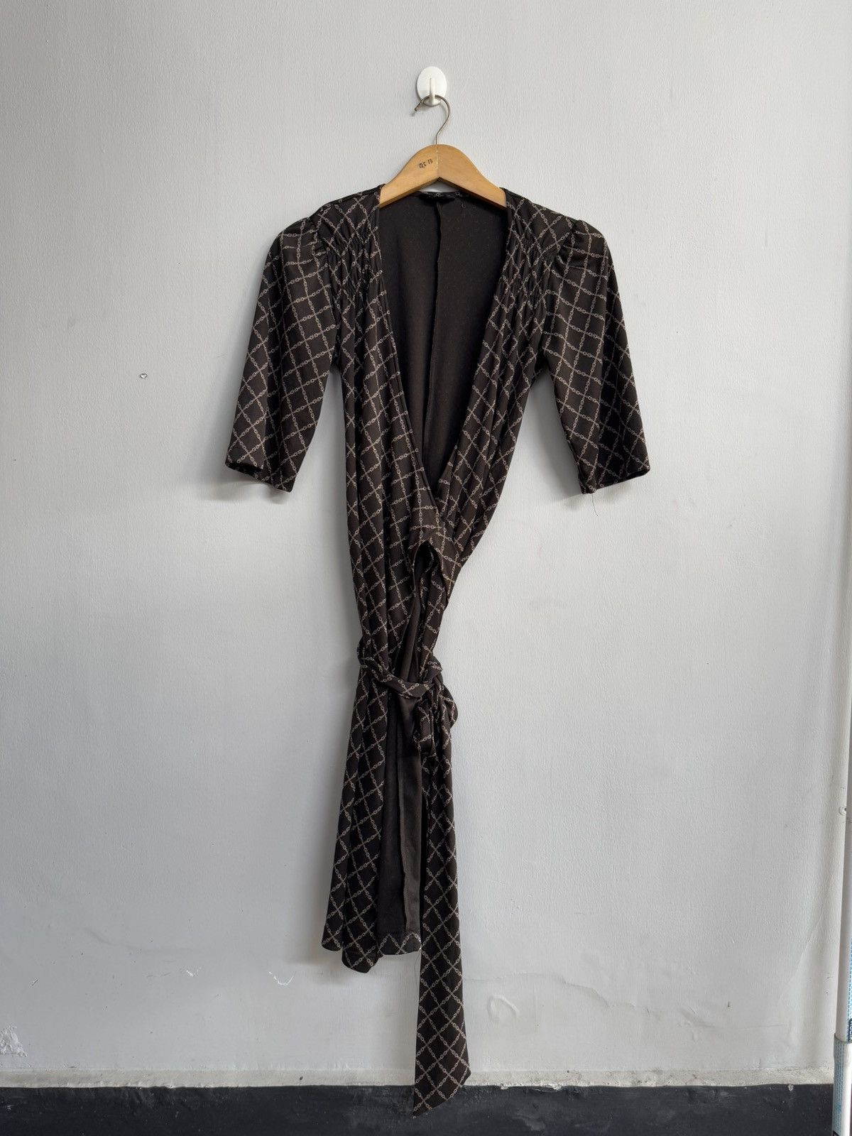 Comme Ca Ism MOTHERHOOD MATERNITY BROWN WRAP DRESS WITH ROPE PATTERN Size M / US 6-8 / IT 42-44 - 1 Thumbnail
