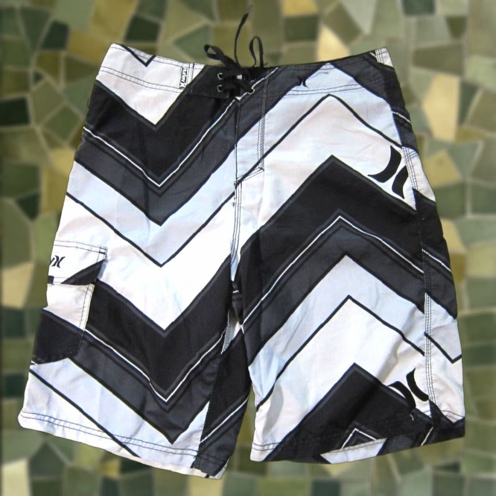 Hurley Hurley Surf Board Shorts Men Size 30 Chevron Grey Black White Beach Swim Size US 30 / EU 46 - 1 Thumbnail