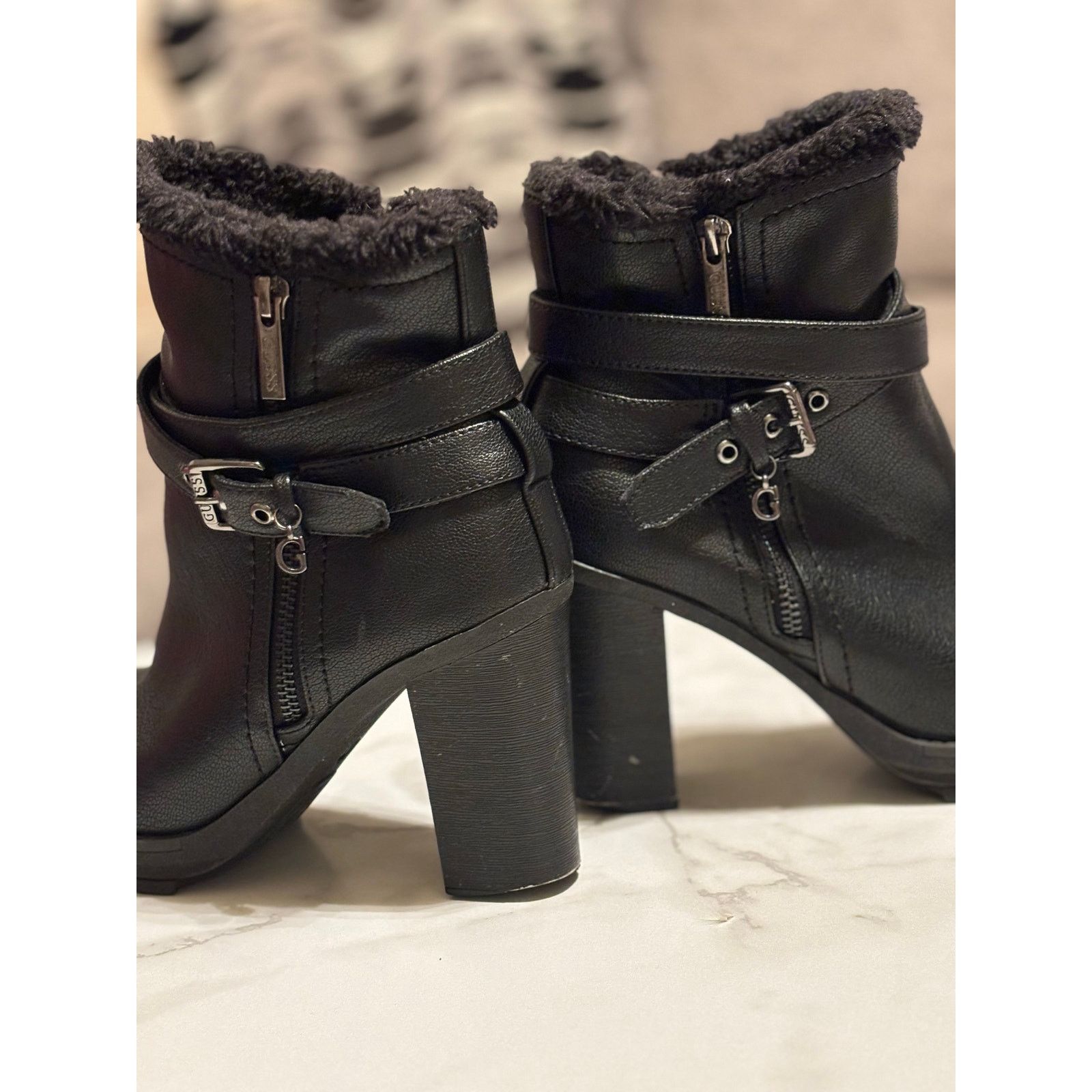 Guess Guess Size 7.5 Womens Leather Fur Boots Size US 7.5 / IT 37.5 - 2 Thumbnail