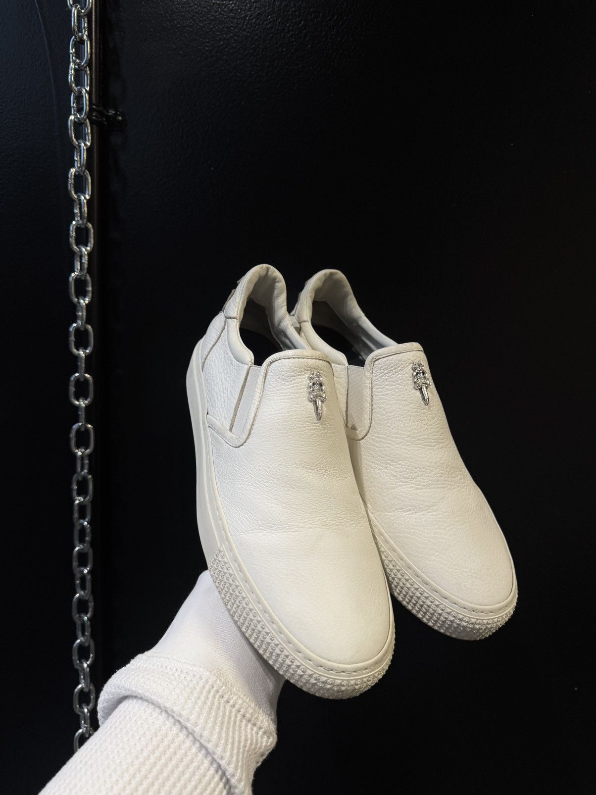 Chrome Hearts Chrome Hearts Leather Slip on shoes white Size US 7 / EU 40 - 3 Thumbnail