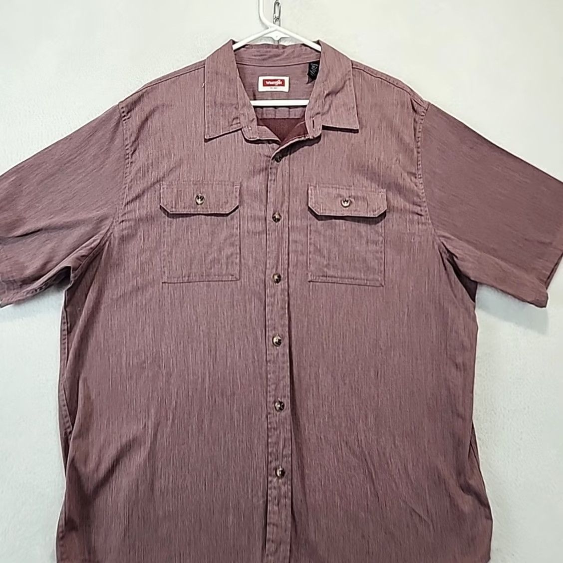 Wrangler Wrangler Men’s XL Short Sleeve Shirt Red Chambray Western Safari Pocket Button-Up Shirt Boys? Size US XL / EU 56 / 4 - 3 Thumbnail