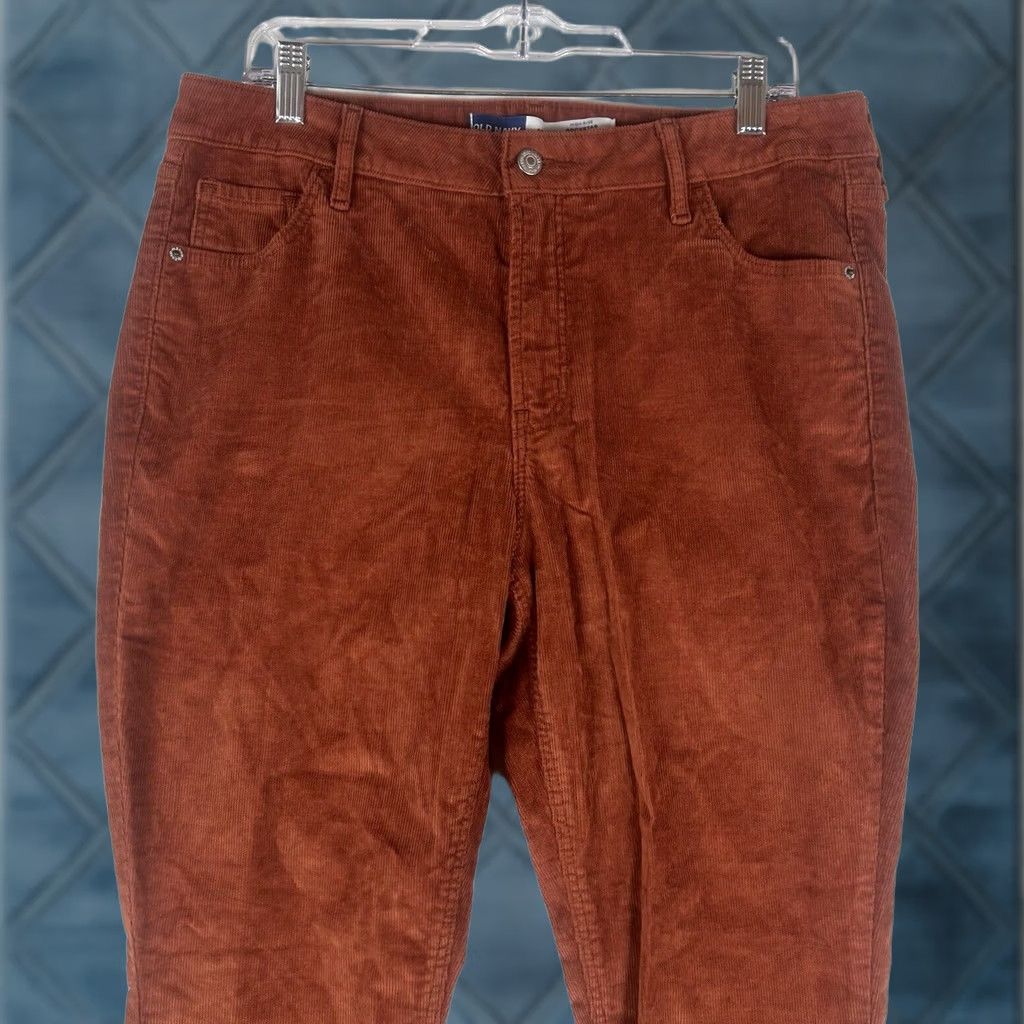 Old Navy Old Navy High Rise Rockstar Corduroy Pants 14P Petite Women Skinny Inseam 27 Orange Dress Pants Pockets Size 36" / US 14 / IT 50 - 1 Thumbnail
