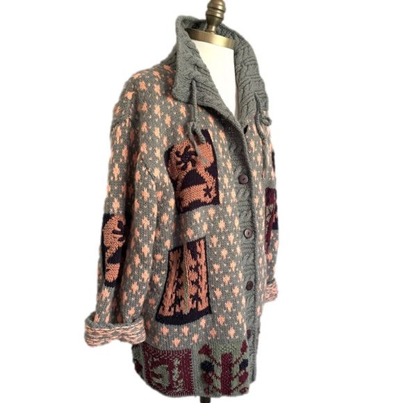 Other Cote-Rotie Patchwork Kidcore Cardigan Sweater - M/L Size M / US 6-8 / IT 42-44 - 3 Thumbnail