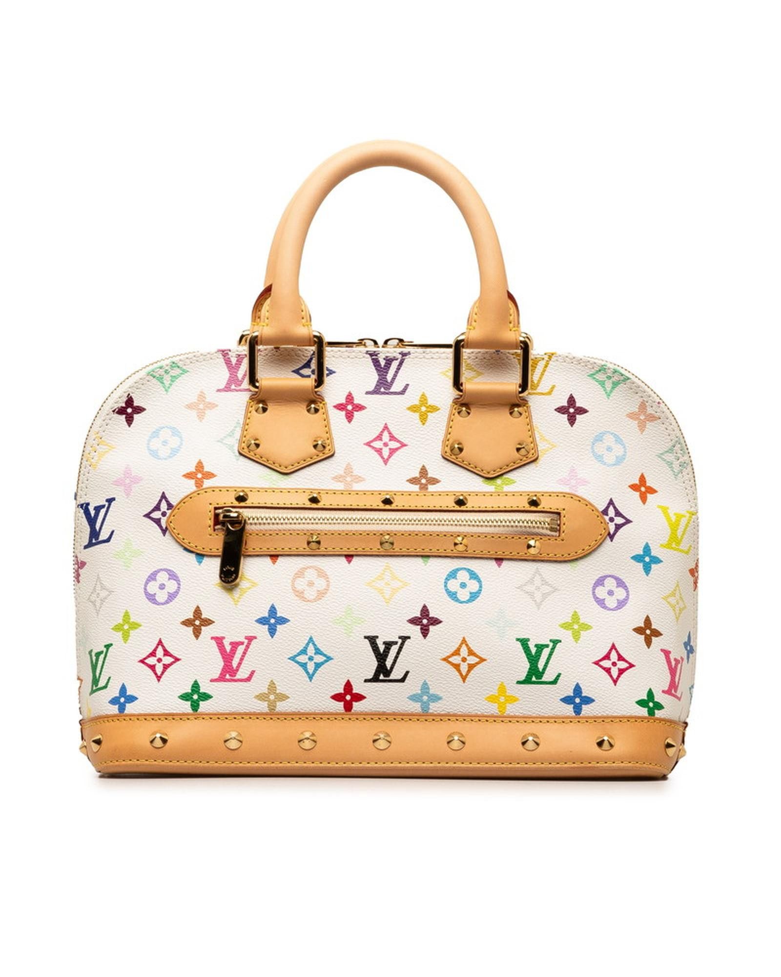 image of Louis Vuitton Monogram Multicolor Alma Pm Bag - White - Excellent Condition, Women's
