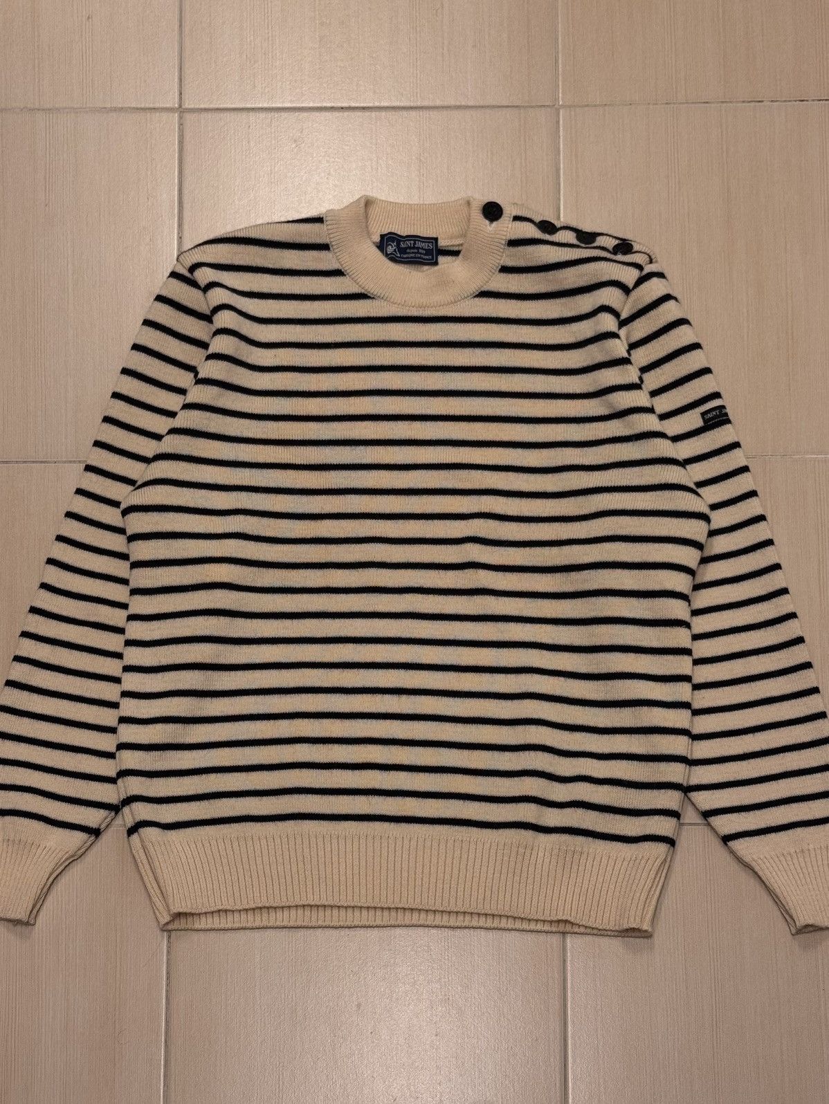Saint James Vintage Saint Jaims Wool Breton Sailor Jumper Size US M / EU 48-50 / 2 - 1 Thumbnail