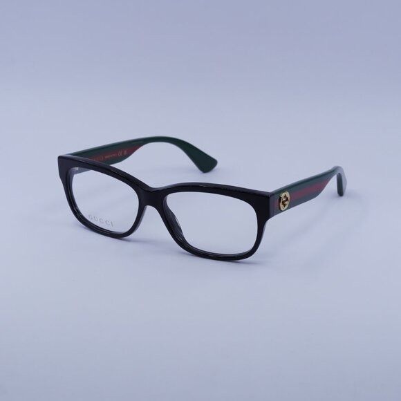Gucci Gucci GG0278O 011 Eyeglasses Black 55mm Rectangle Frame Size ONE SIZE - 1 Thumbnail