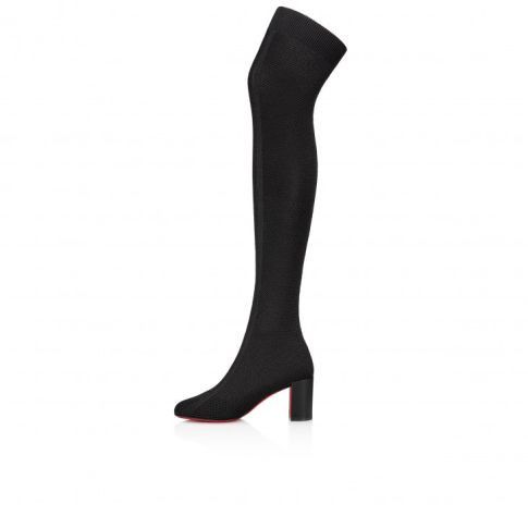 Christian Louboutin o1s1wg110225 Thightboots Mesh And Calf Leather in Black Size US 10 / IT 40 - 3 Thumbnail